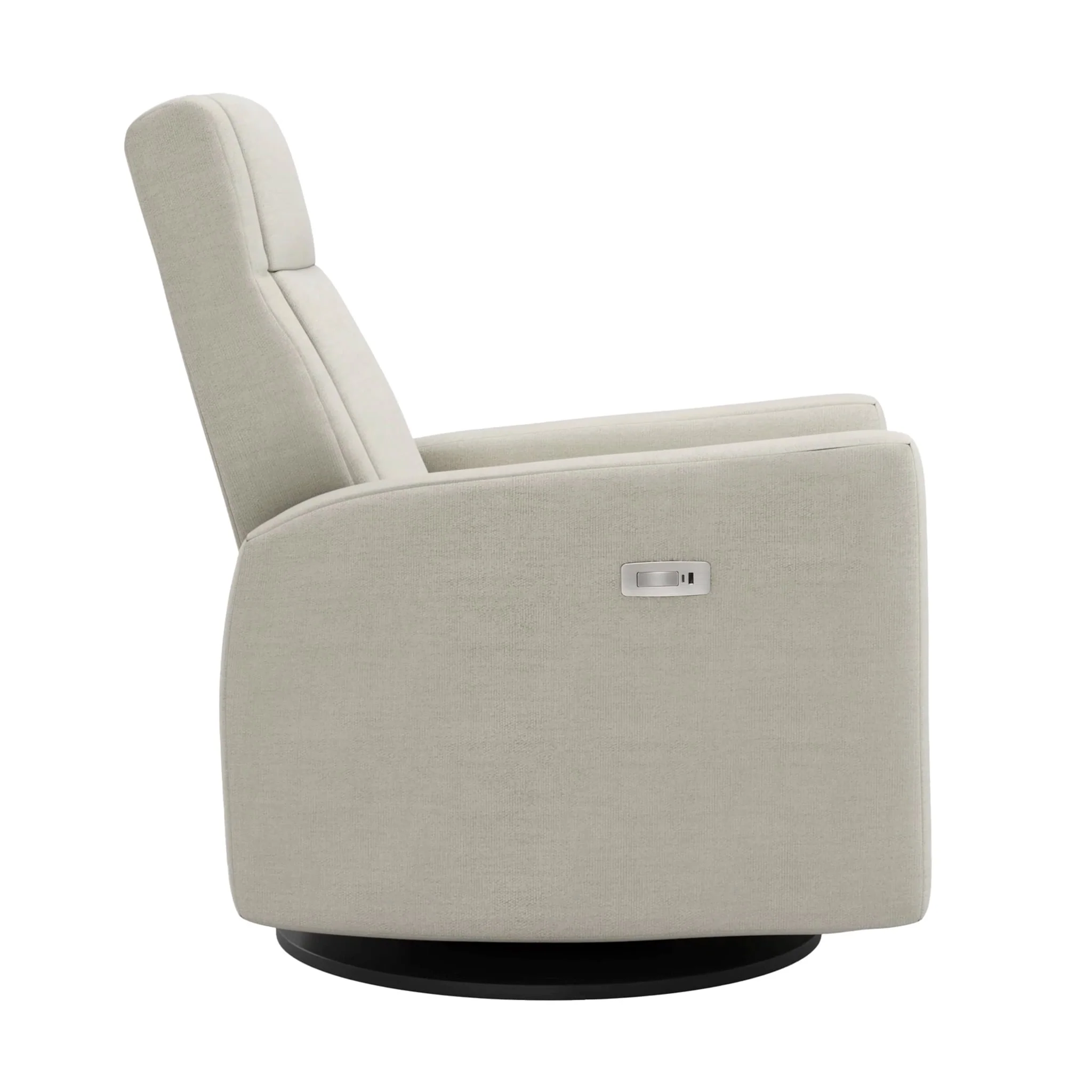 Fauteuil Berçant et Pivotant Nelly - Como Sable / Noir avec Mécanisme Électrique - Image 2