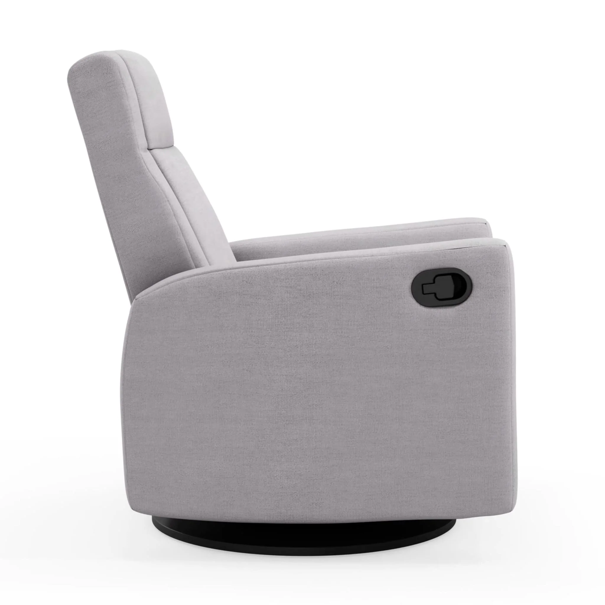 Fauteuil Berçant et Pivotant Nelly - Como Dove Gris / Noir - Image 3