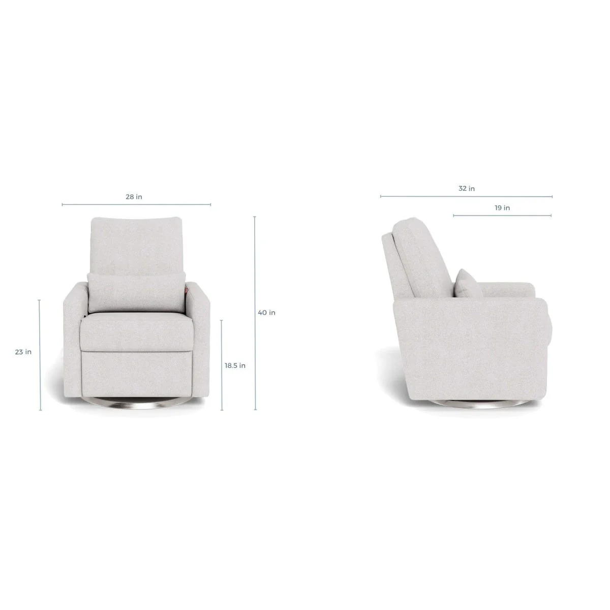Fauteuil Berçant, Pivotant et Inclinable Matera - Dune / Argent - Image 7