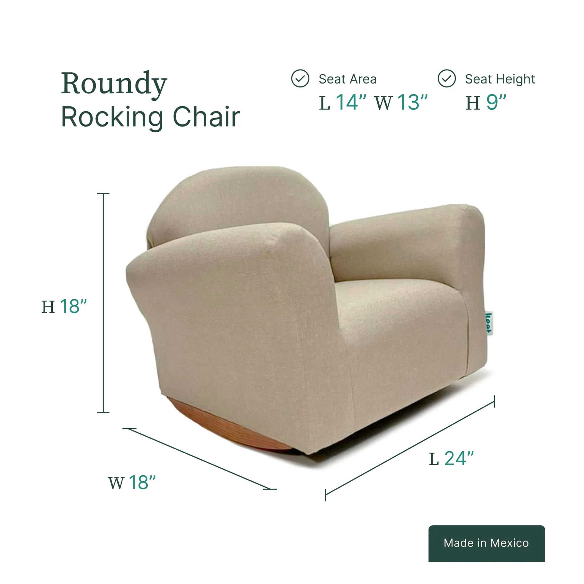 Fauteuil Berçant pour Enfant - Roundy Latté - Image 3