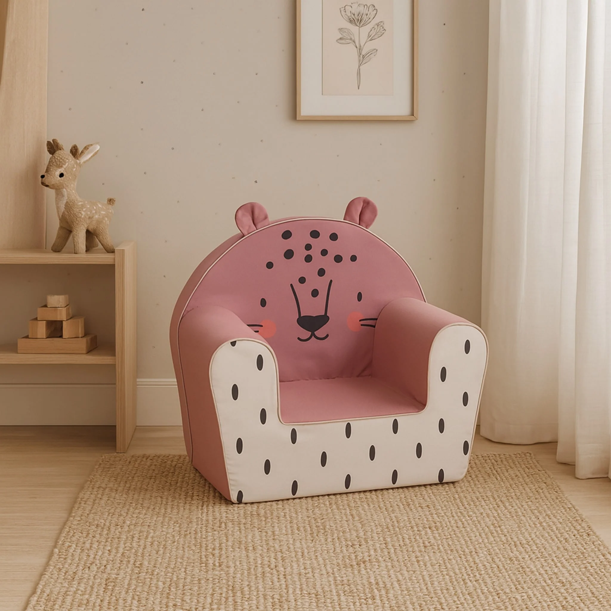 Fauteuil pour Enfant - Oreilles Léopard Rose - Image 2