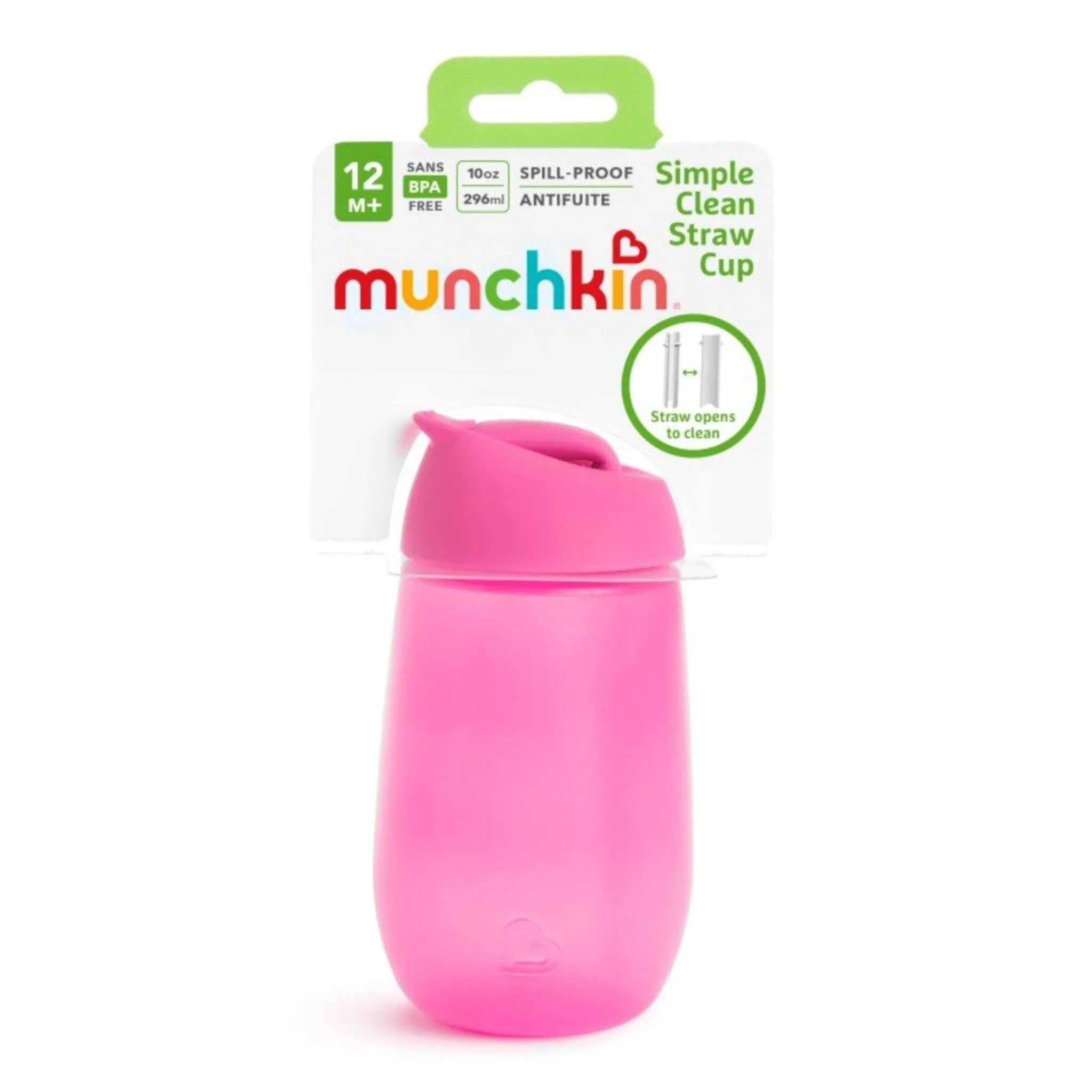 Gobelet avec Paille Simple Clean™ 10oz - Rose - Image 4
