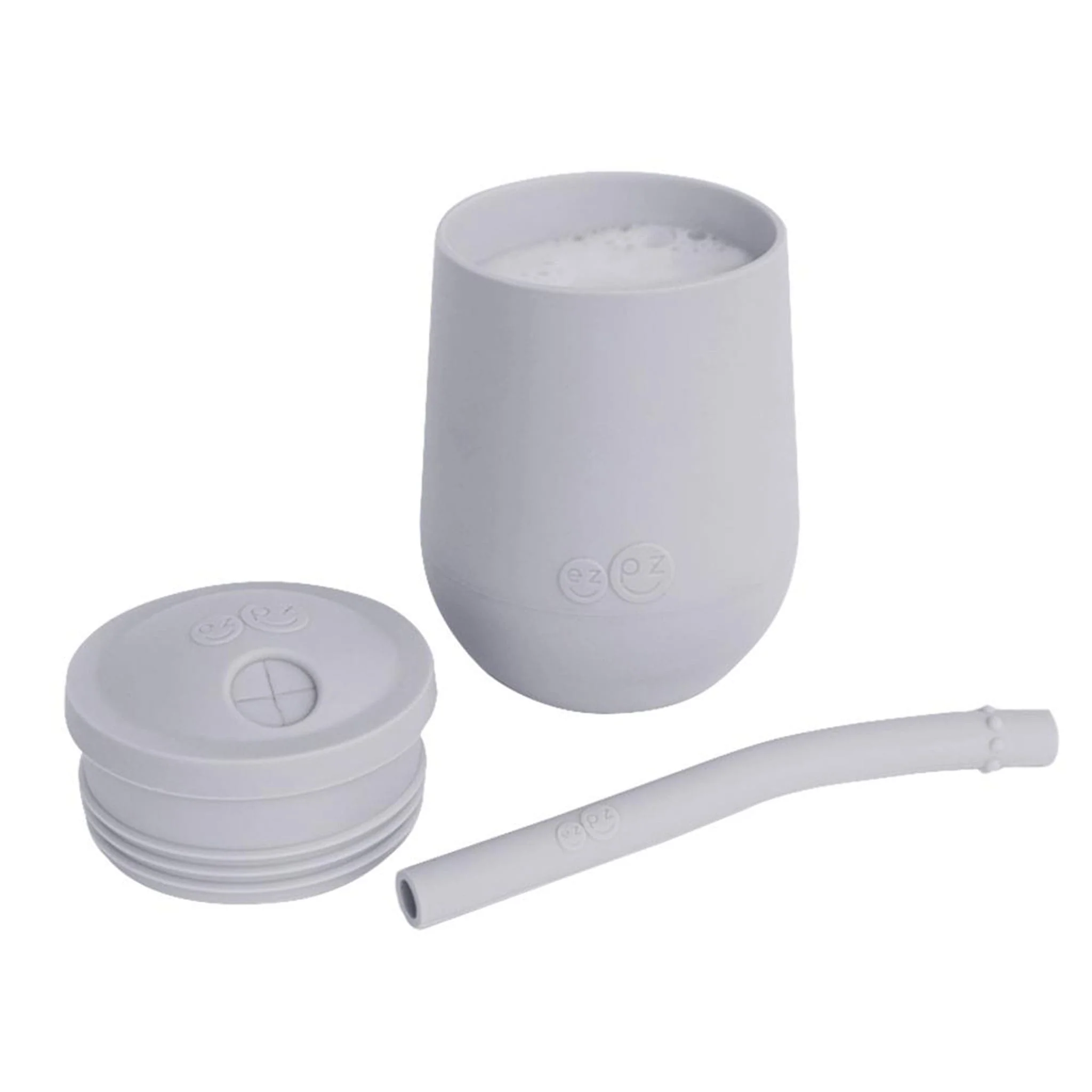 Gobelet Mini Cup et Paille - Gris