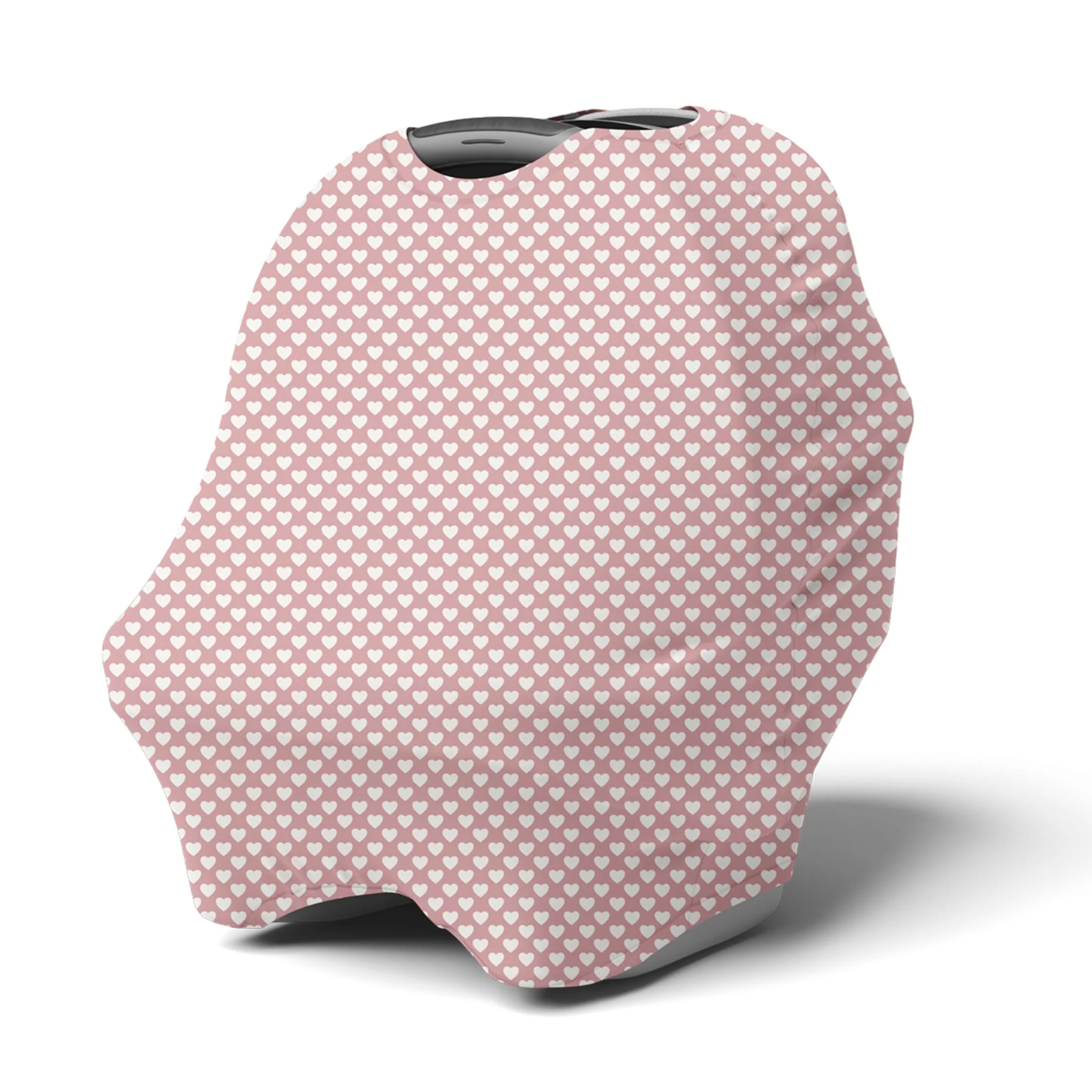 Housse 3-en-1 Siège d'Auto et Foulard d'Allaitement  - Uni Coeurs