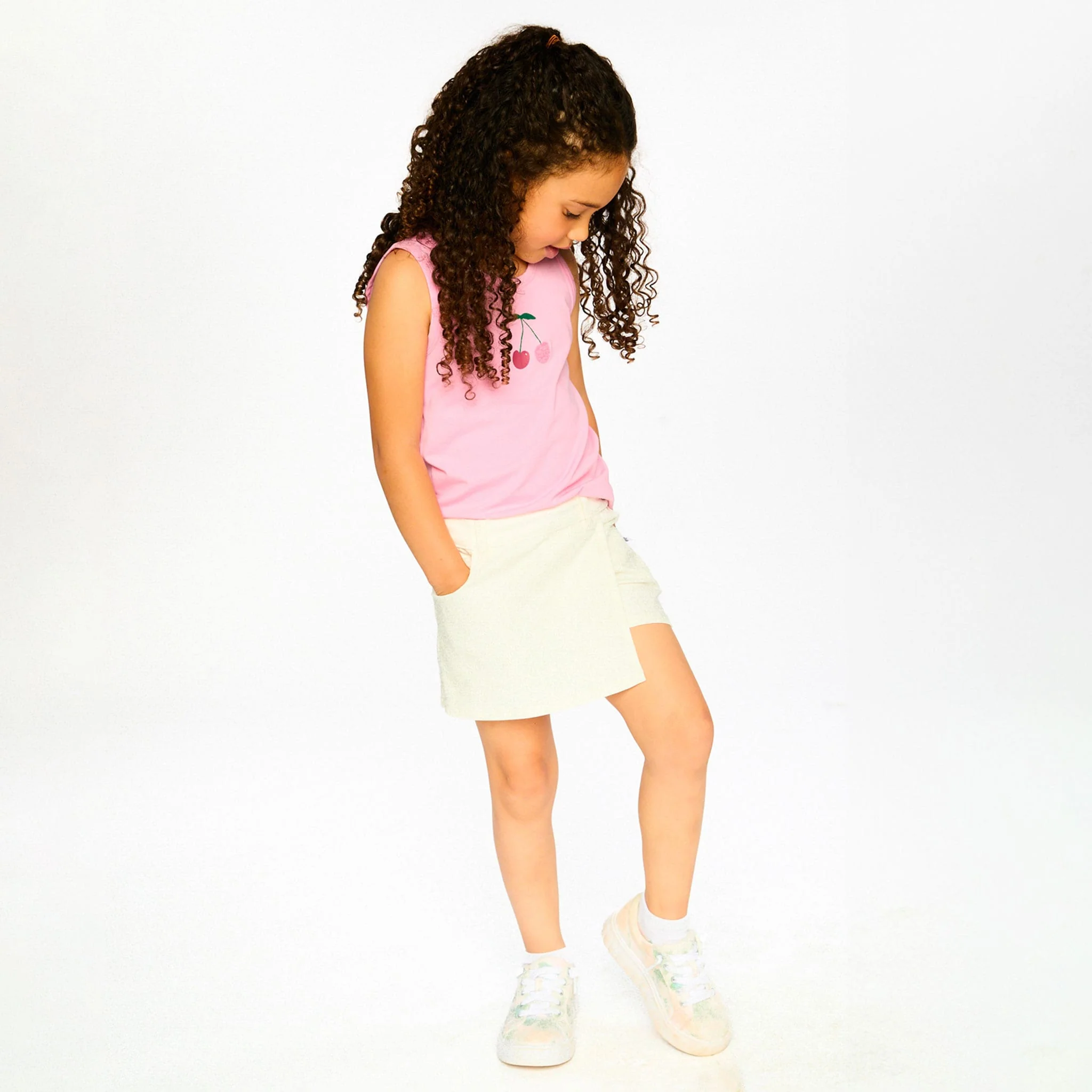 Jupe Short Essentiel Blanc7-10ans - Image 2