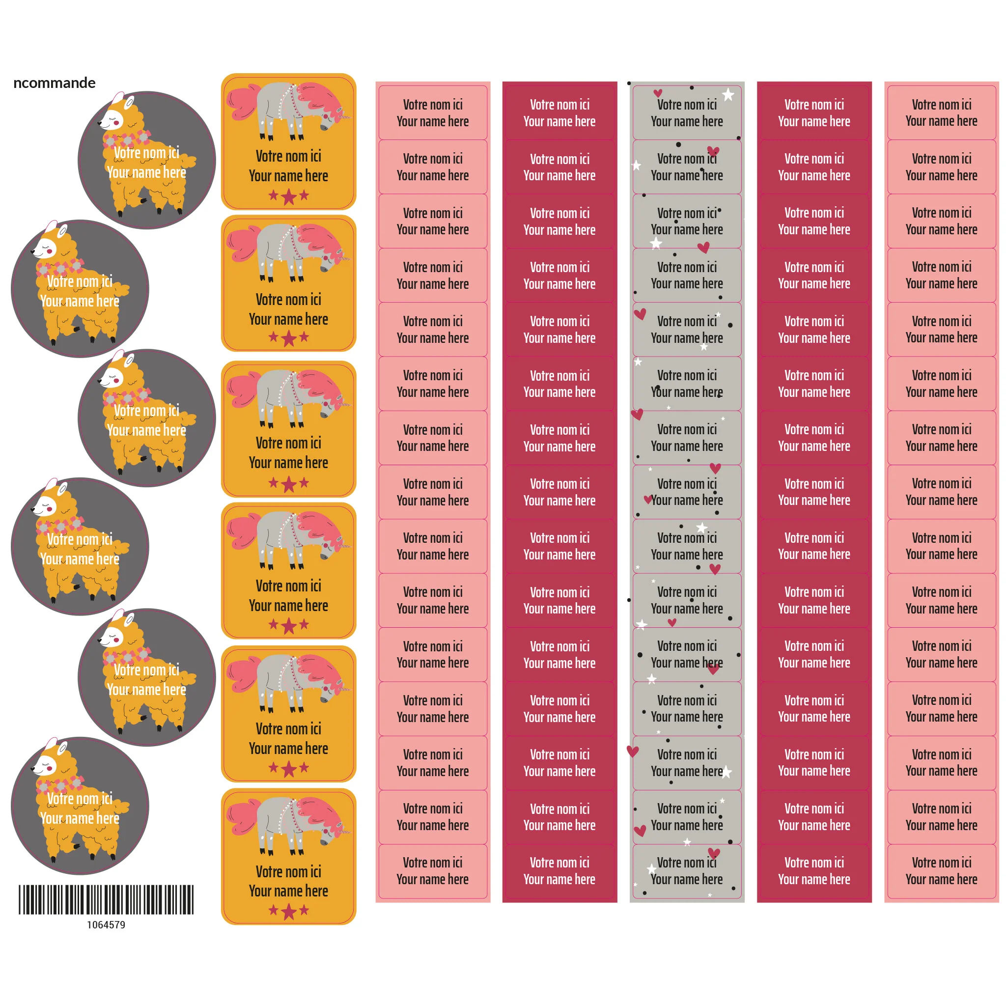 Étiquettes Scolaire - Lamas - Image 2