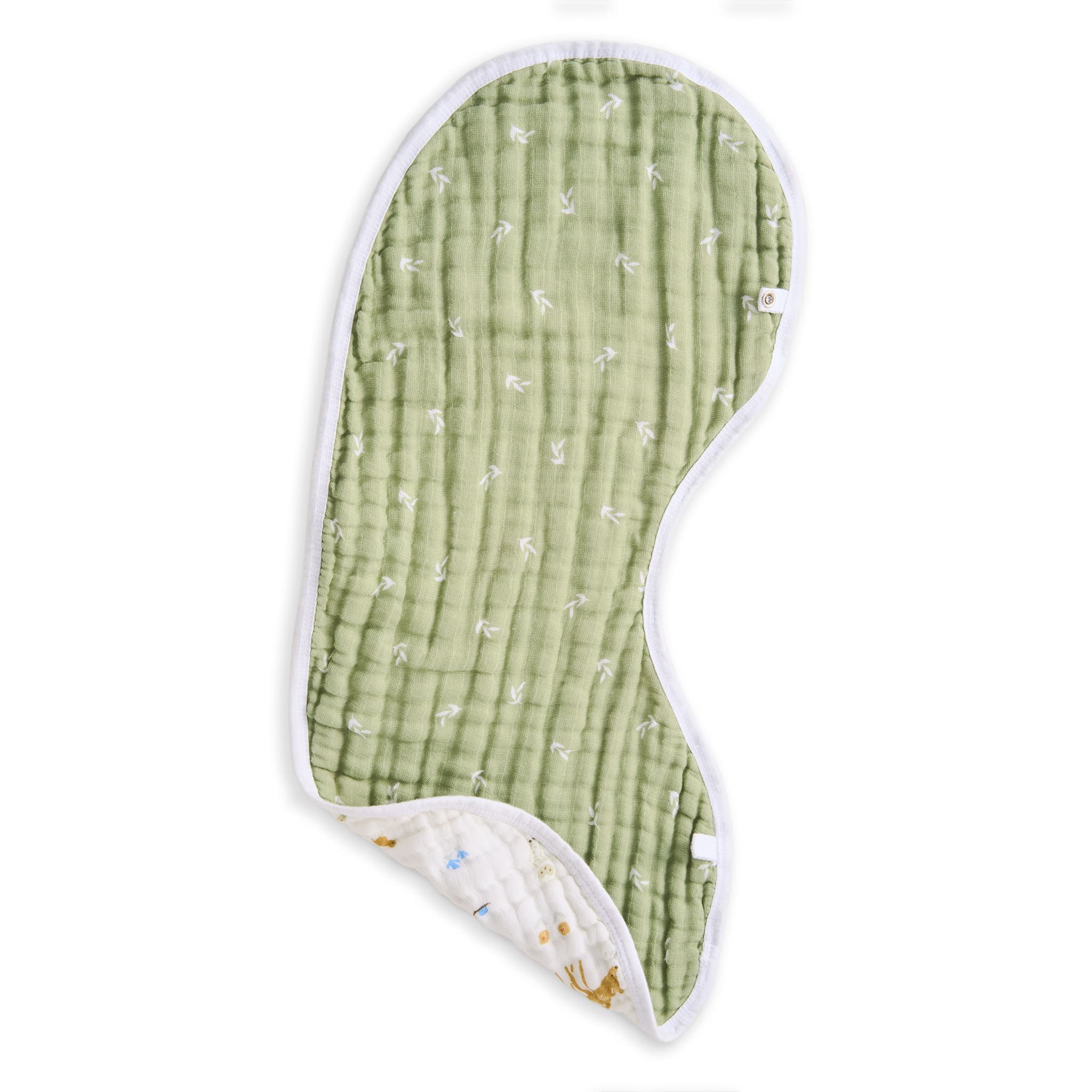 Bavoir Burpy en Mousseline de Coton - Sauge Woodland - Image 4