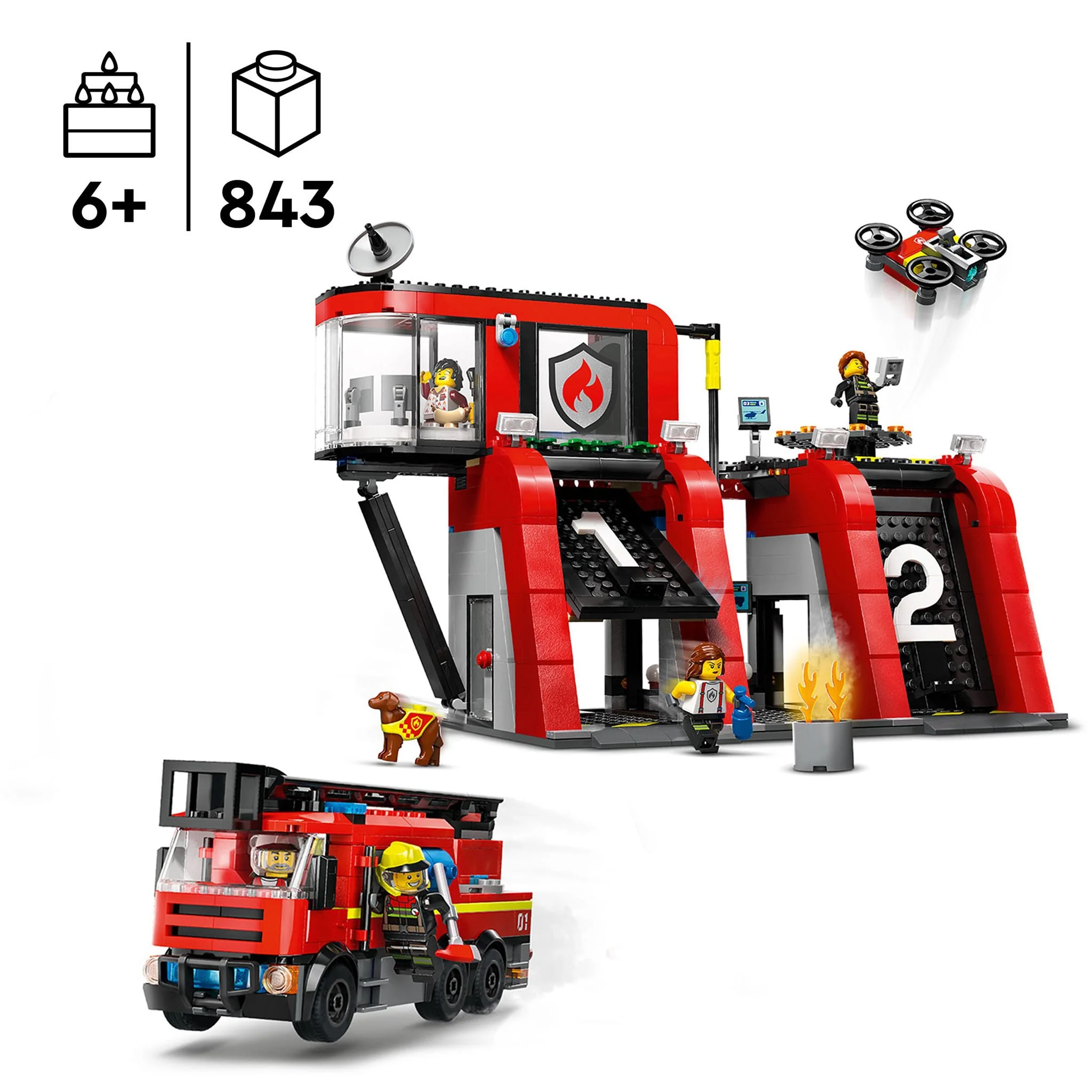 LEGO® City La caserne et le camion de pompiers - Image 6