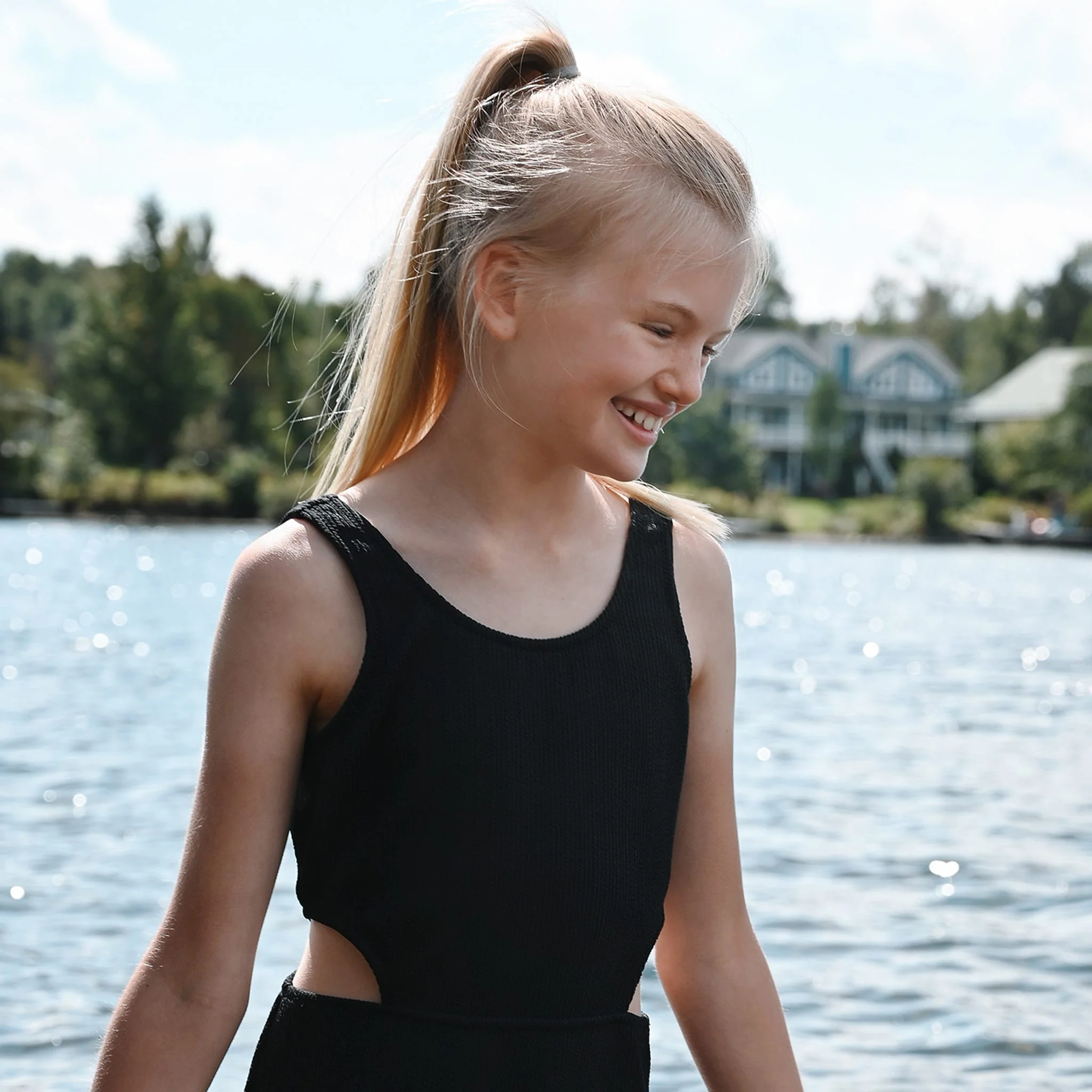 Maillot Côtelé Noir 2-14ans - Image 6