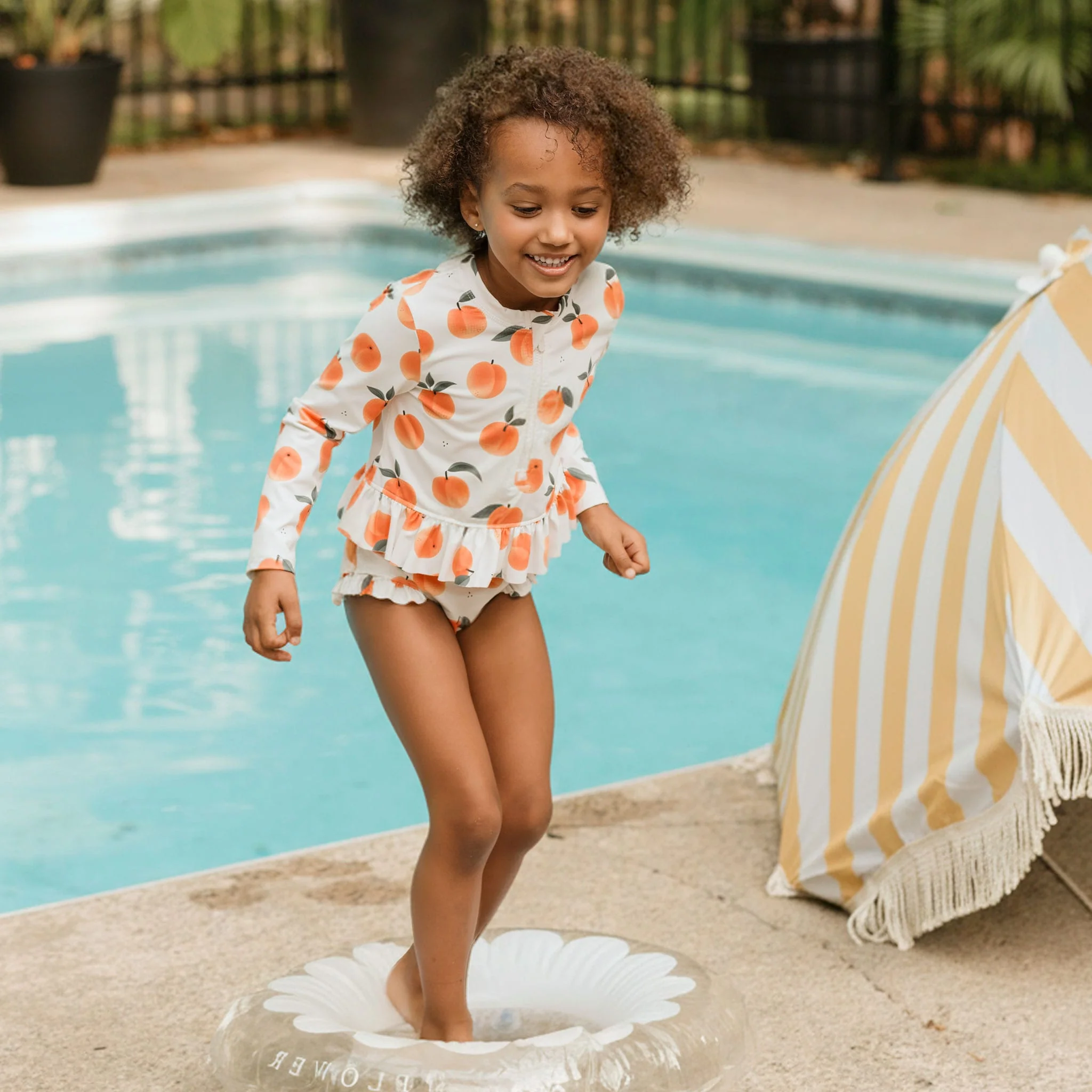 Maillot UV Manches Longues Deux Pièces Pêches 2-5ans - Image 2