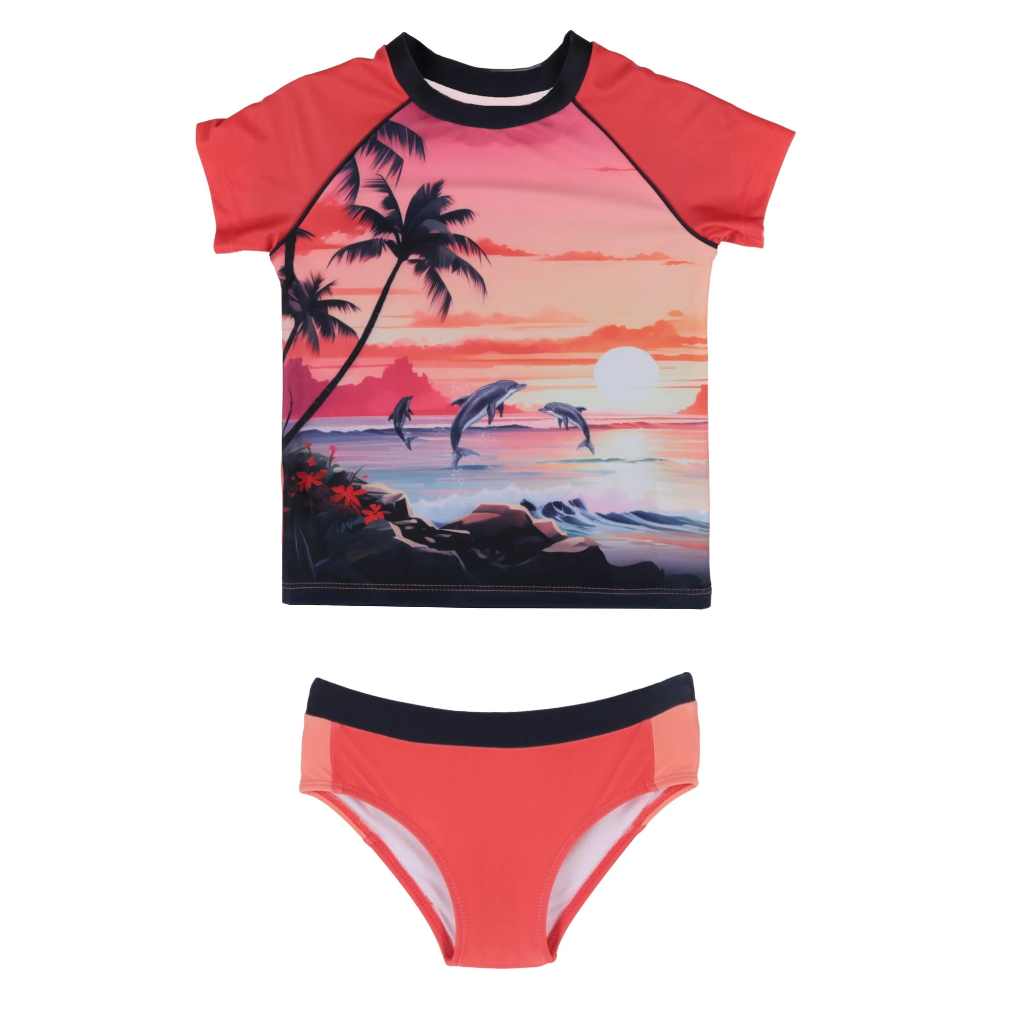 Maillot UV Deux Pièces Dauphins 2-14ans
