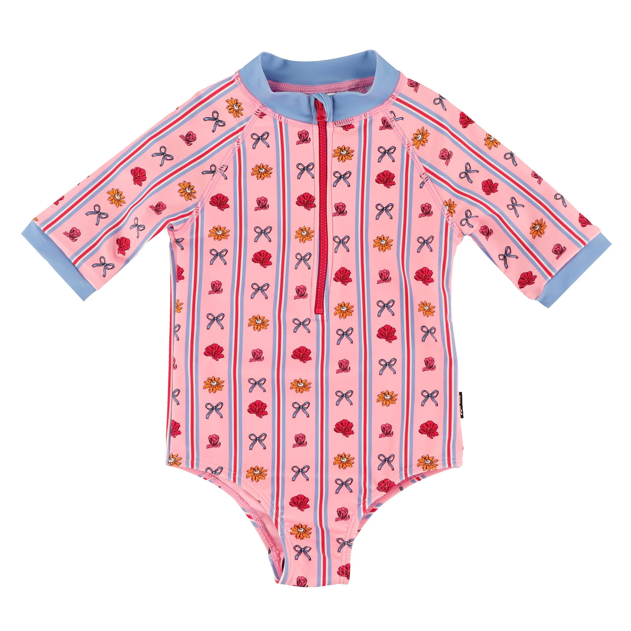 Maillot UV Rayé Fleurs 2-10ans