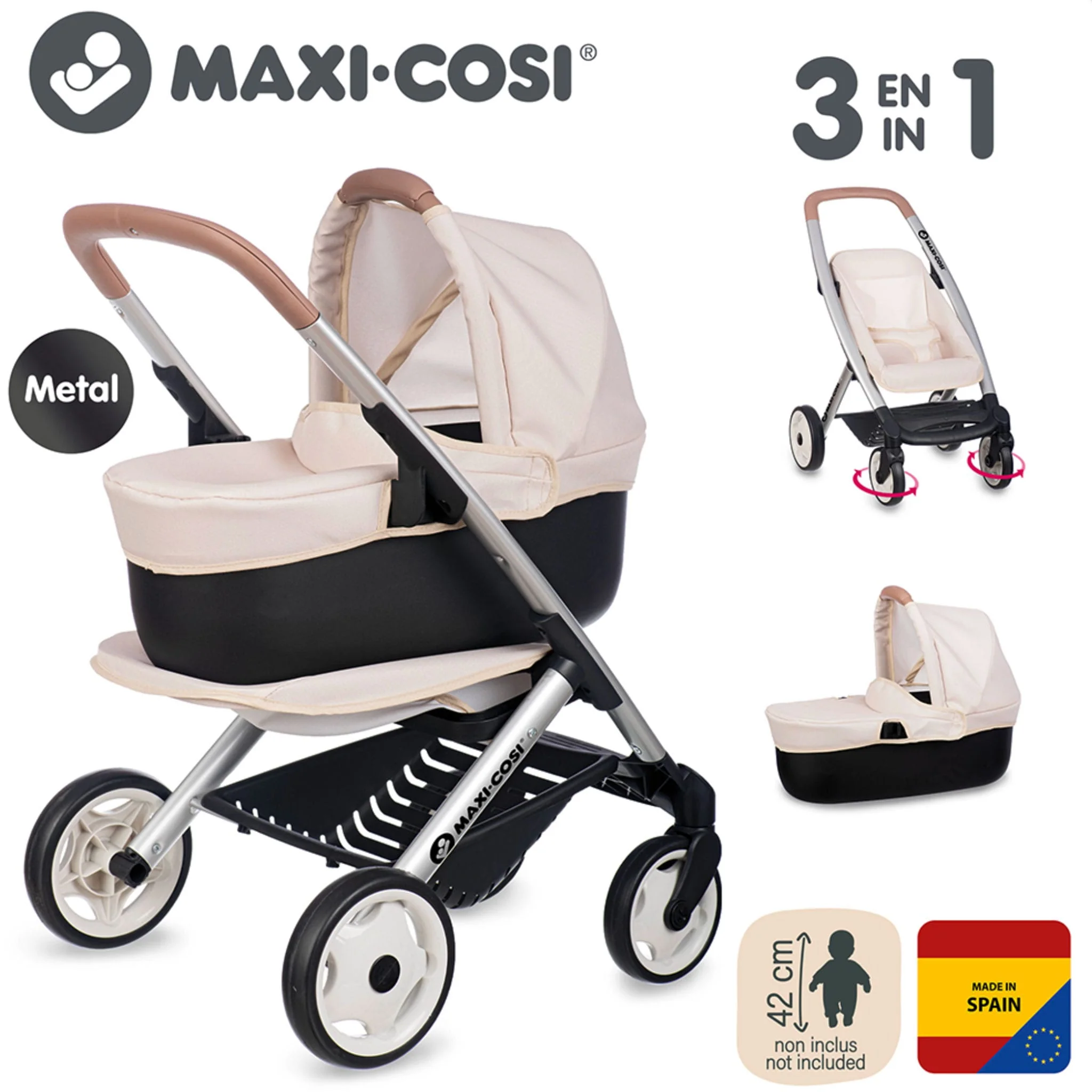 Poussette et Landau pour Poupée - Beige - Image 3