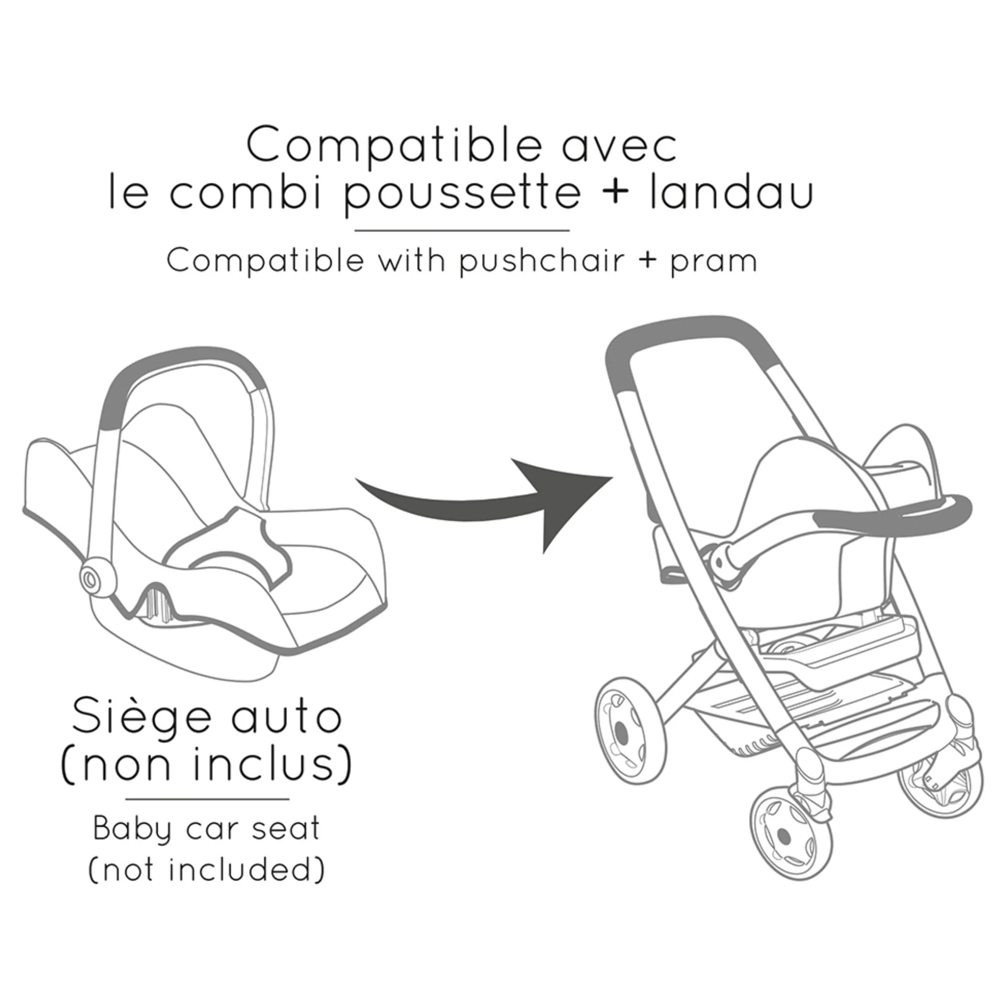 Poussette et Landau pour Poupée - Beige - Image 9