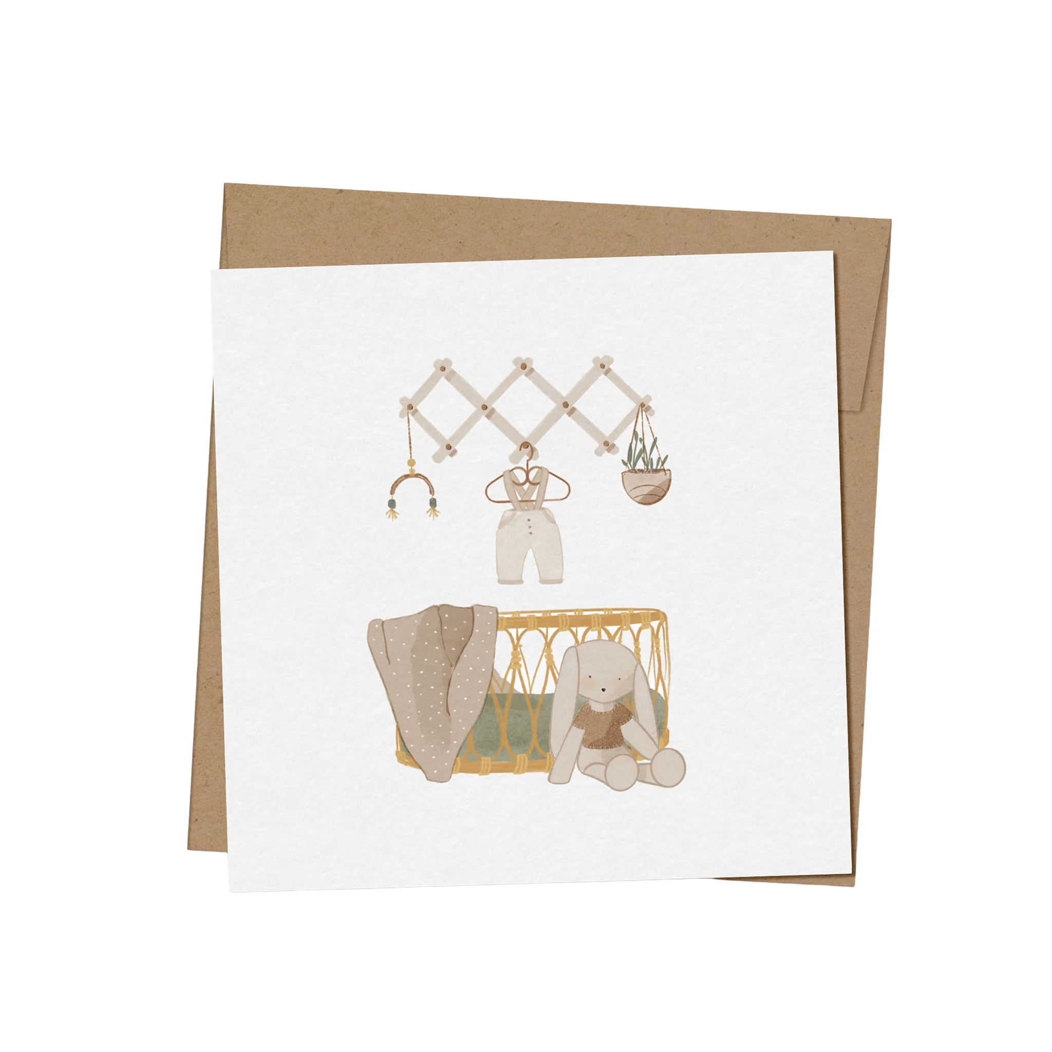 Mini Carte Souhait de Bébé - Berceau de Charlie