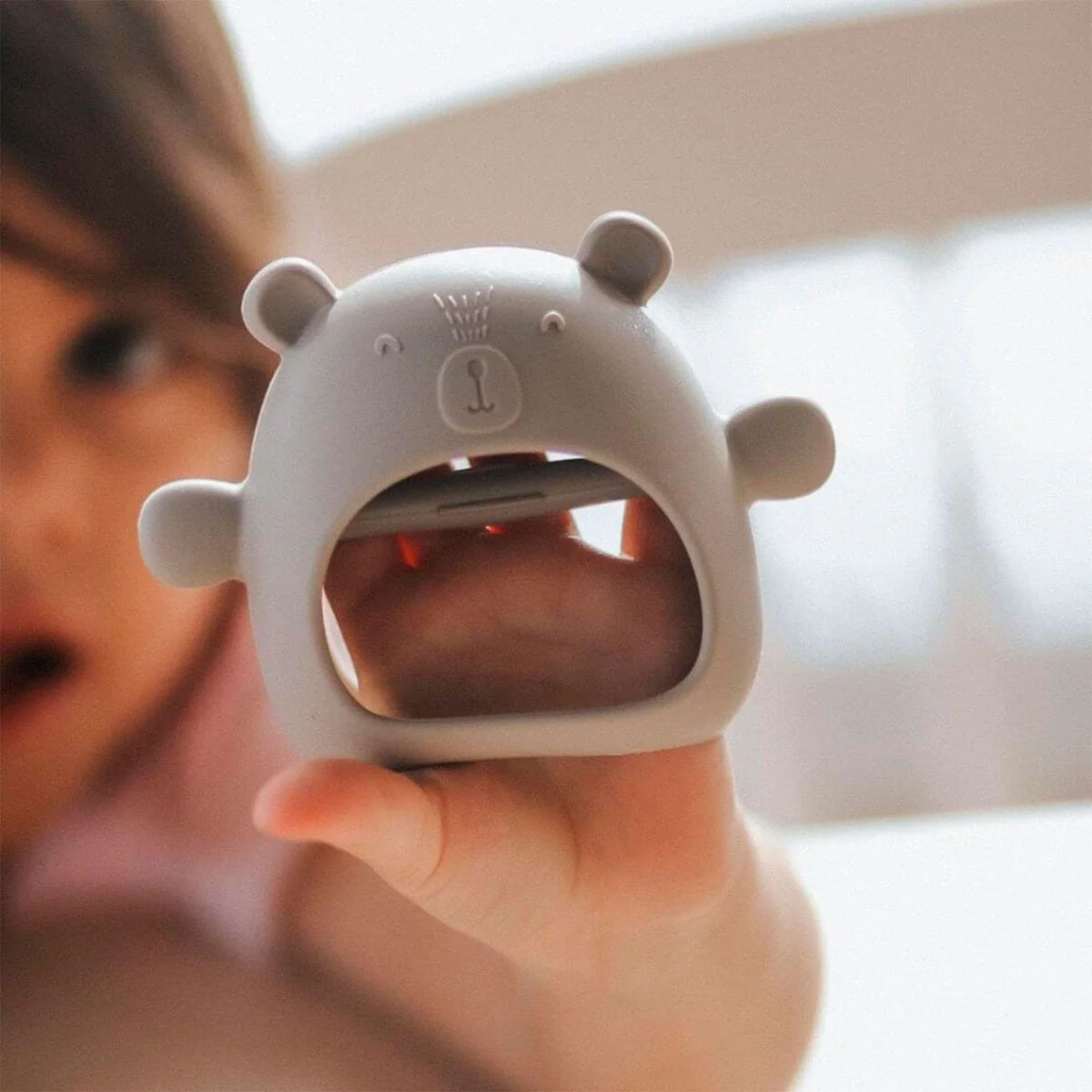 Mitaine de Dentition en Silicone - Ours Taupe - Image 7