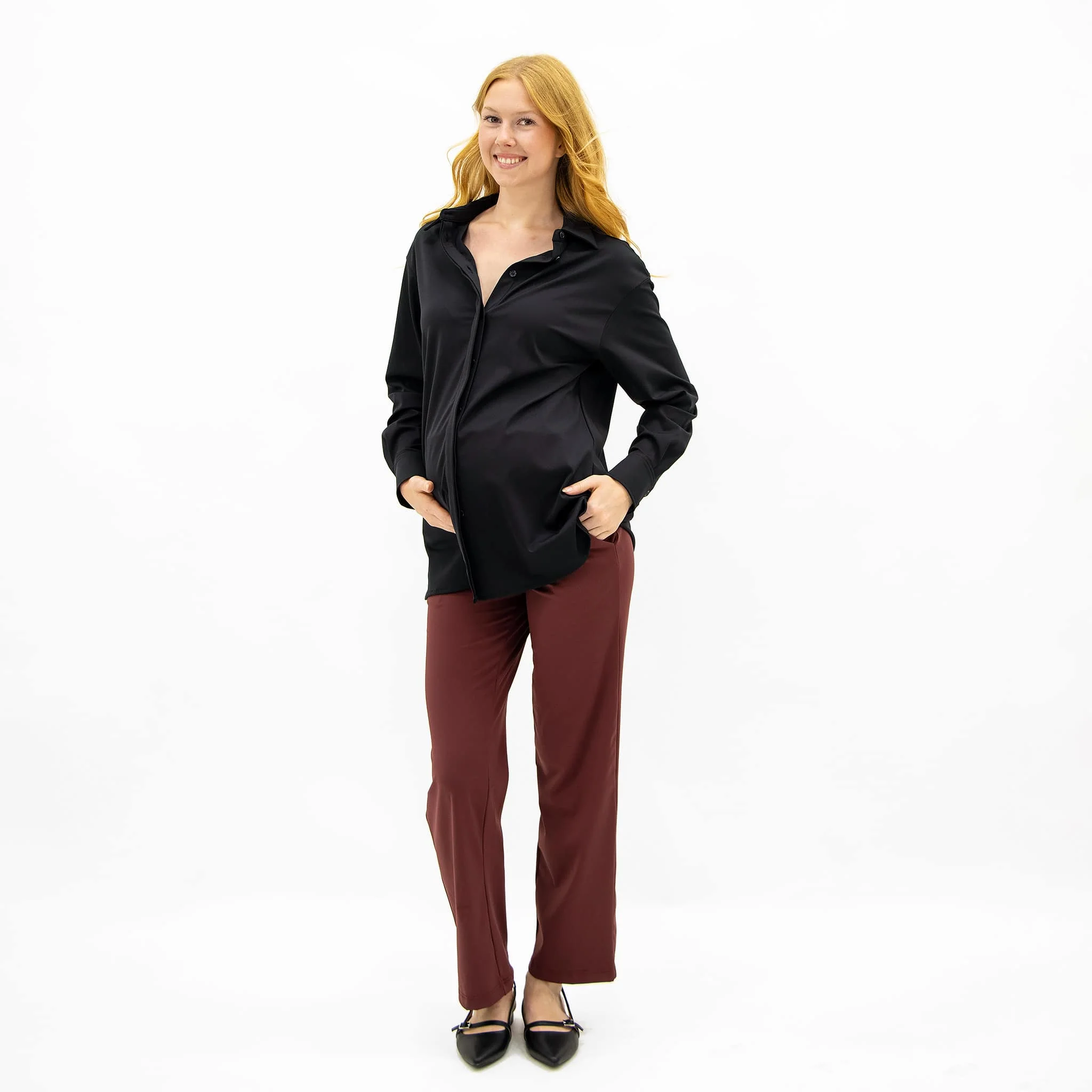 Pantalon Classique Maternité Bordeau - Image 3