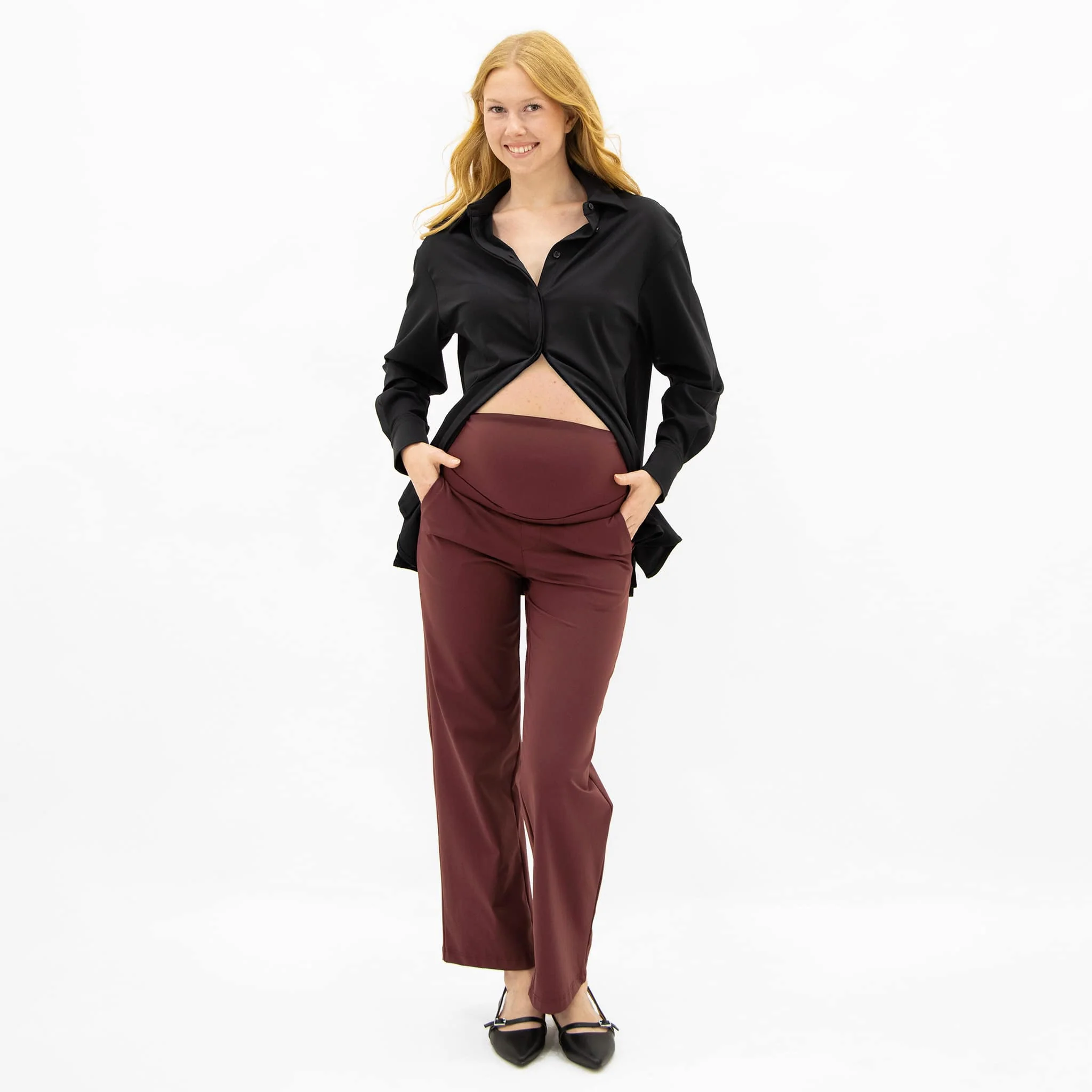 Pantalon Classique Maternité Bordeau - Image 7