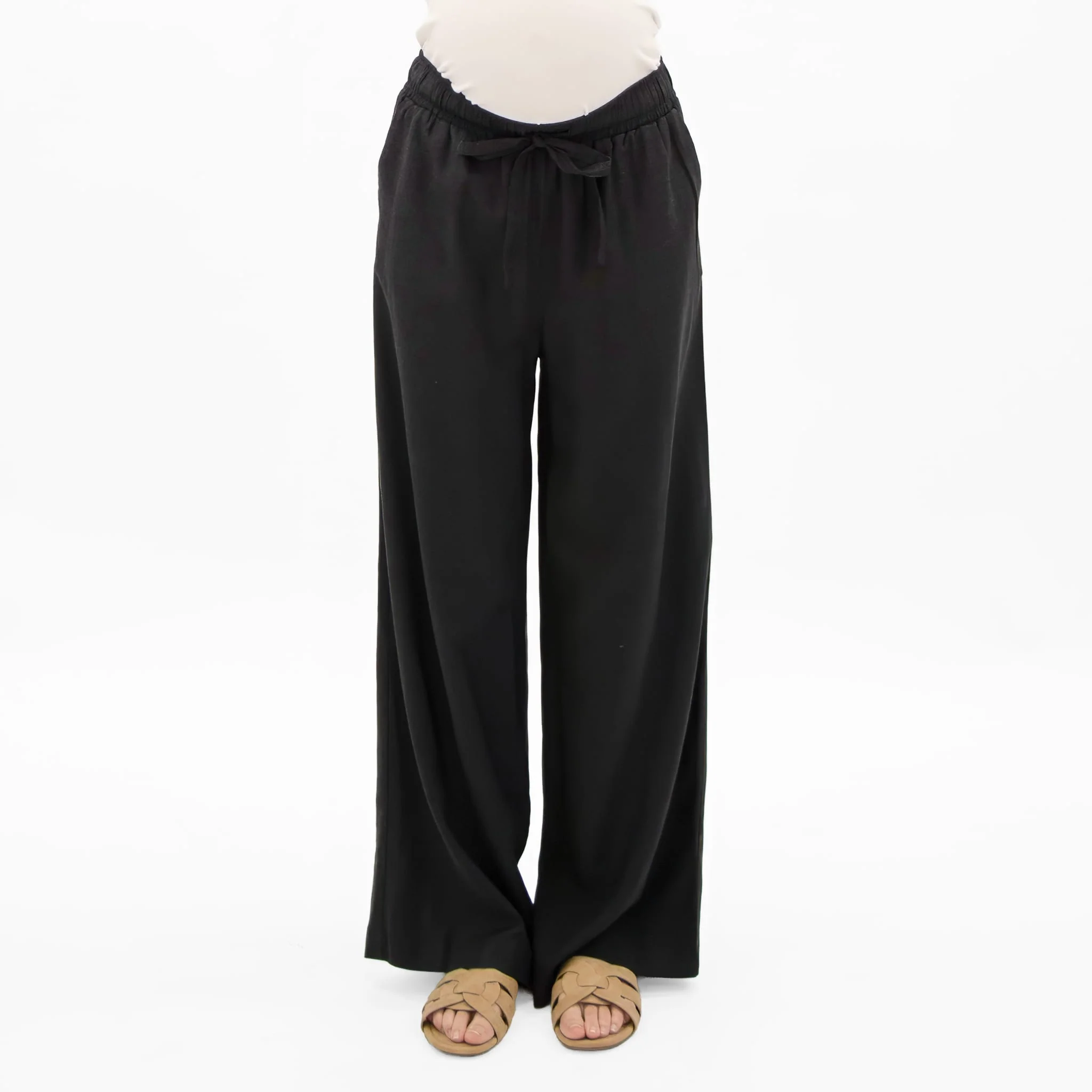 Pantalon Maternité Lin Noir - Image 3