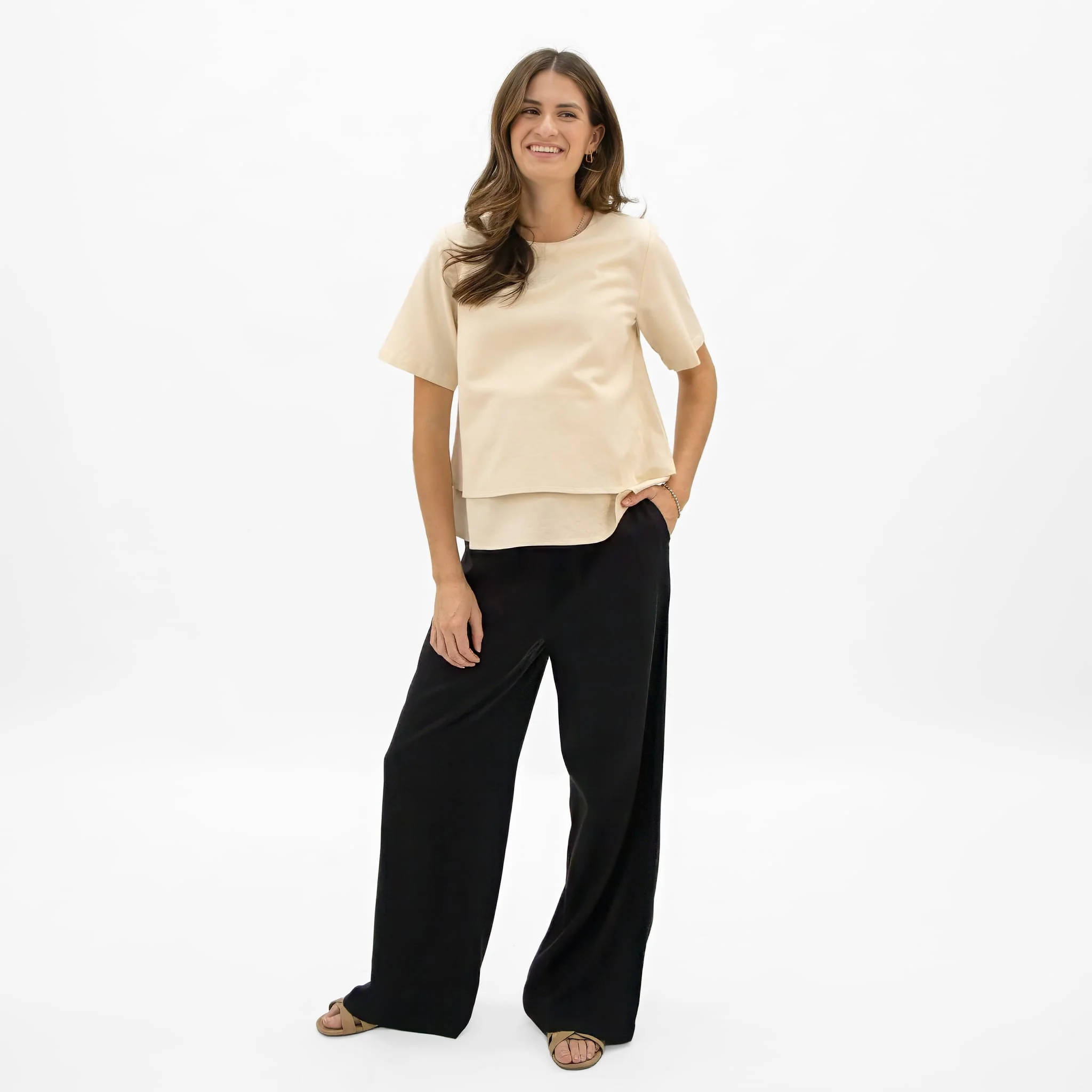 Pantalon Maternité Lin Noir - Image 4