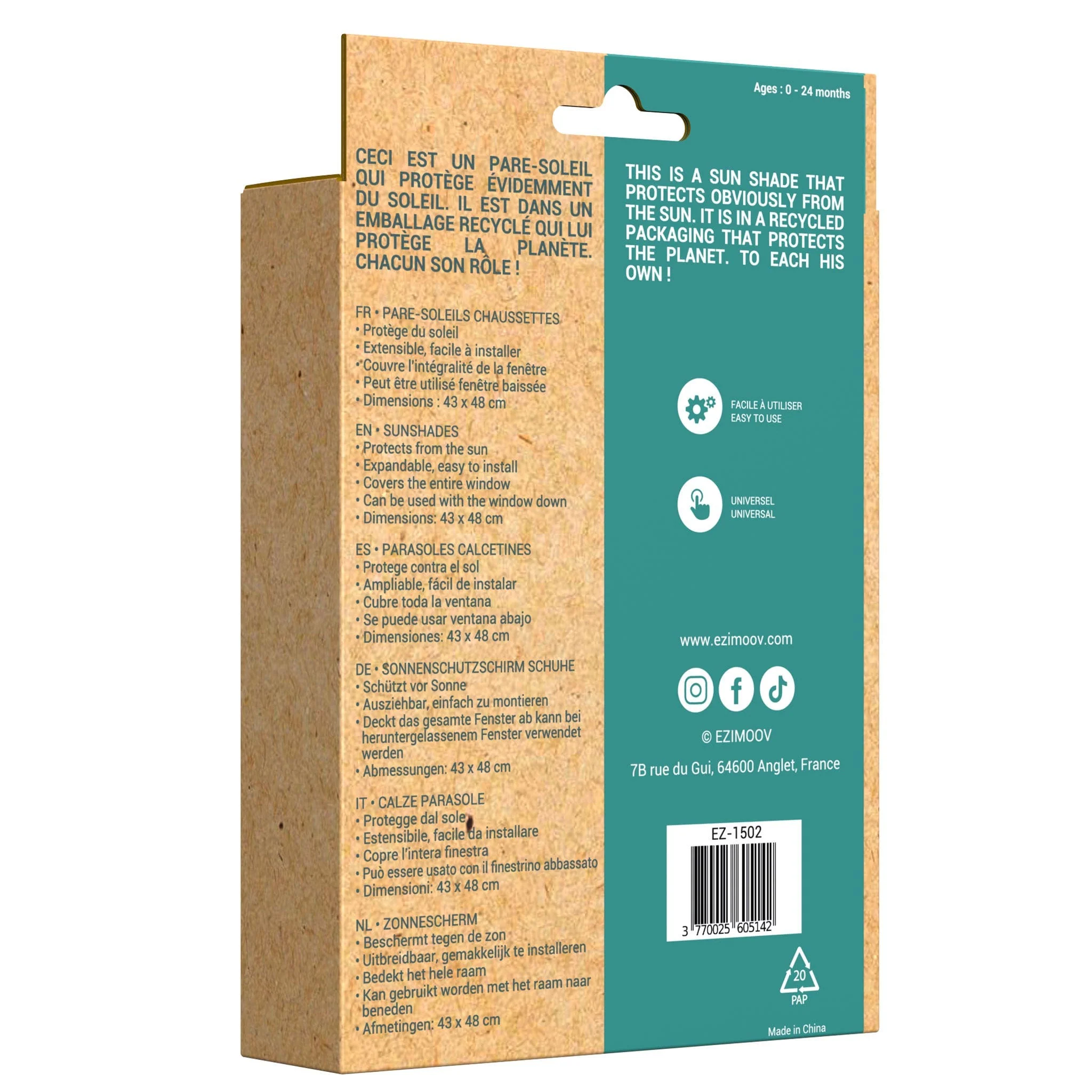 Pare-soleil Chaussette x2 - Taille Medium - Image 4