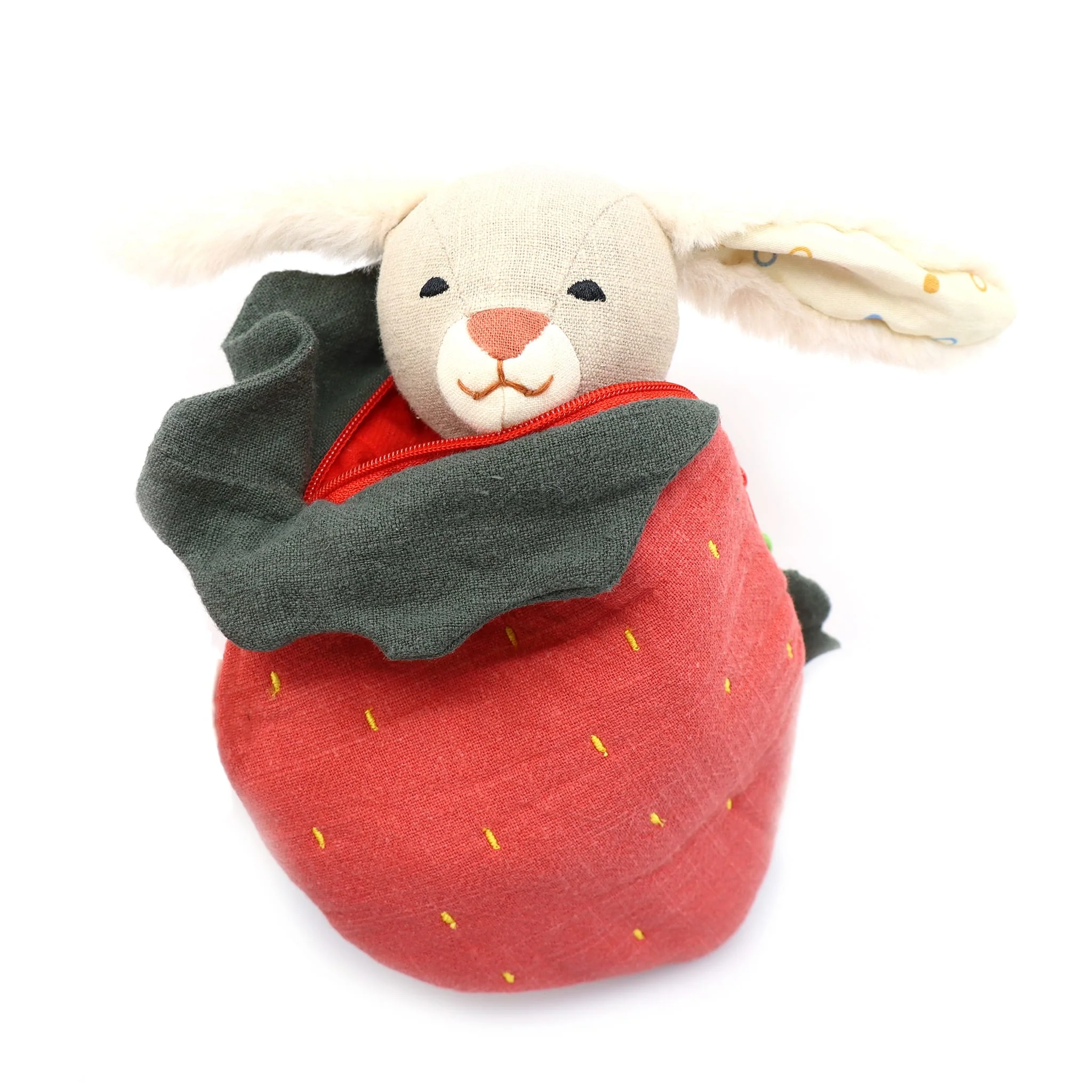 Peluche Lapin Fraise Mousseline - Image 4