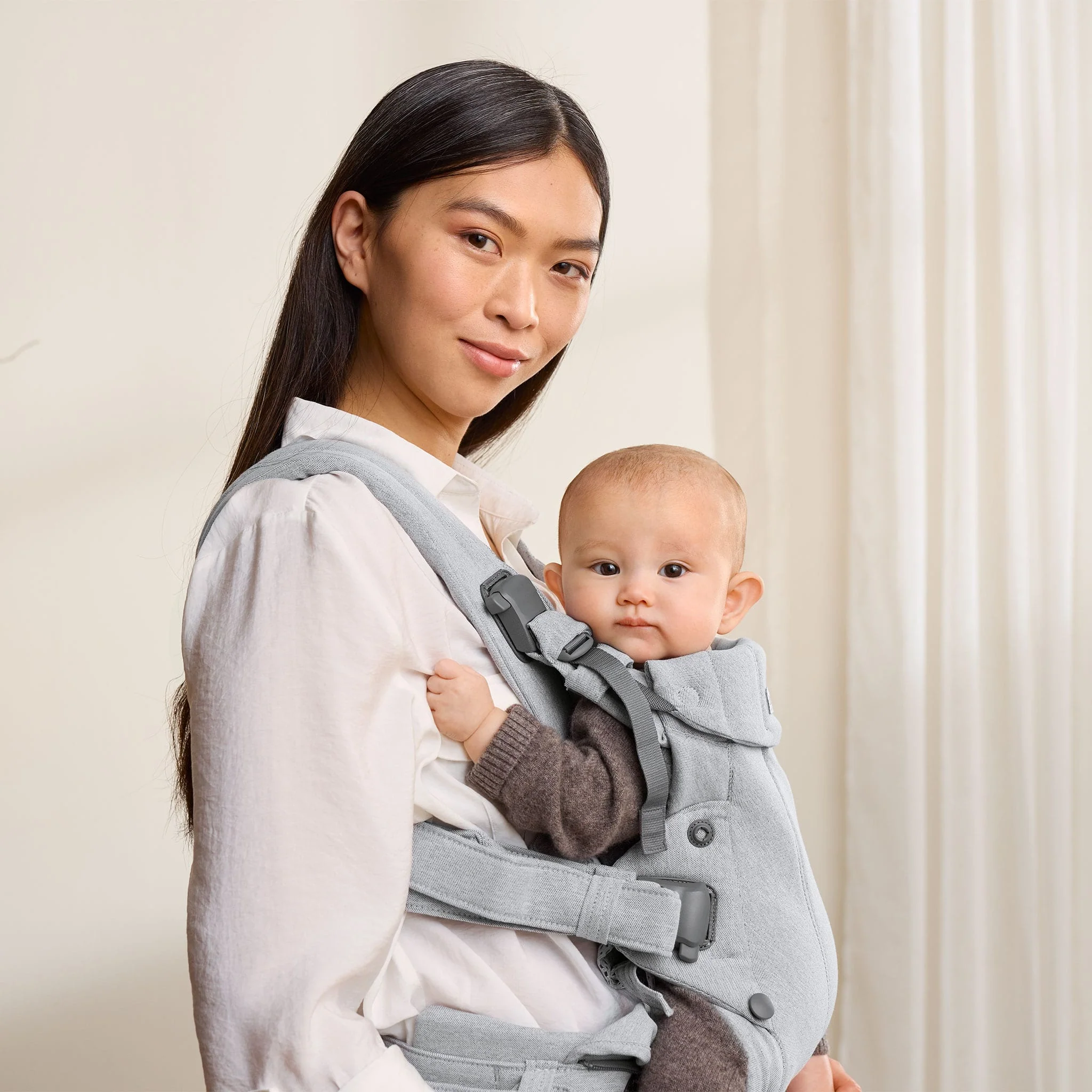 Porte-Bébé Harmony Tissé – Gris Pâle Mélange - Image 10