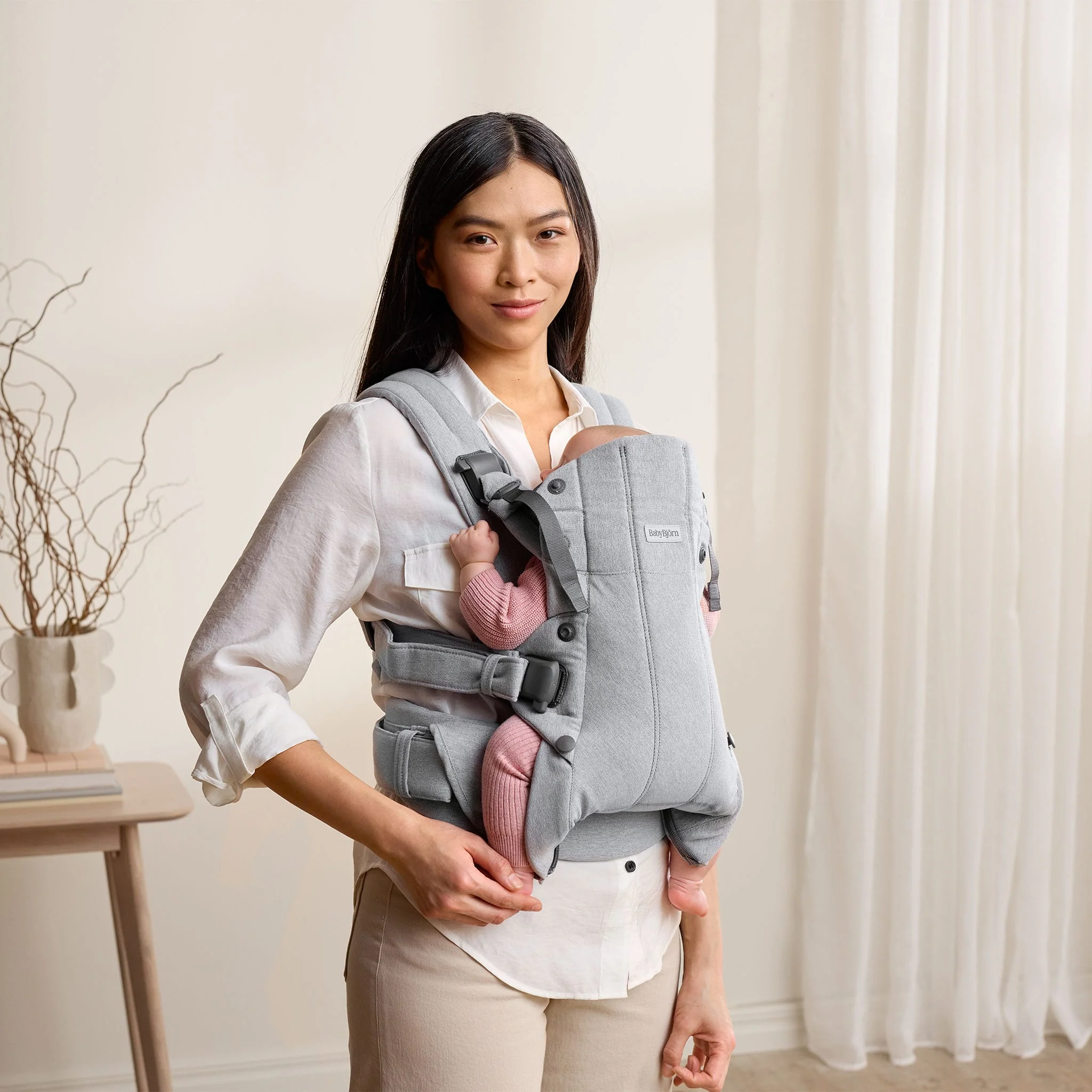Porte-Bébé Harmony Tissé – Gris Pâle Mélange - Image 12