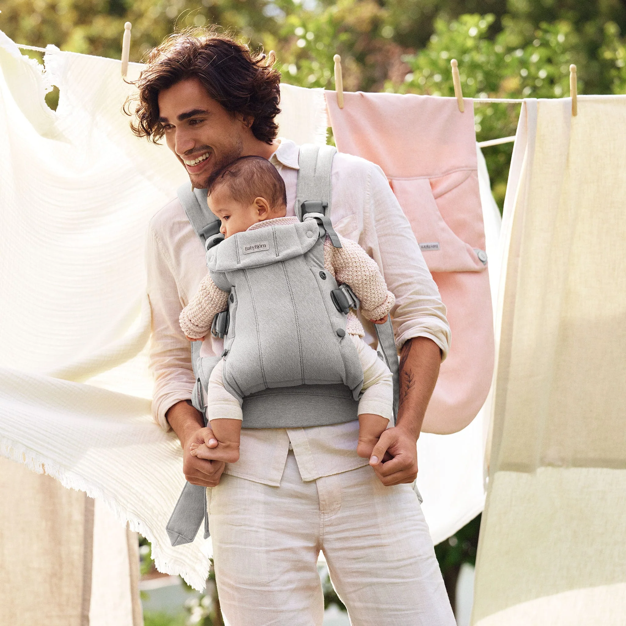 Porte-Bébé Harmony Tissé – Gris Pâle Mélange - Image 5