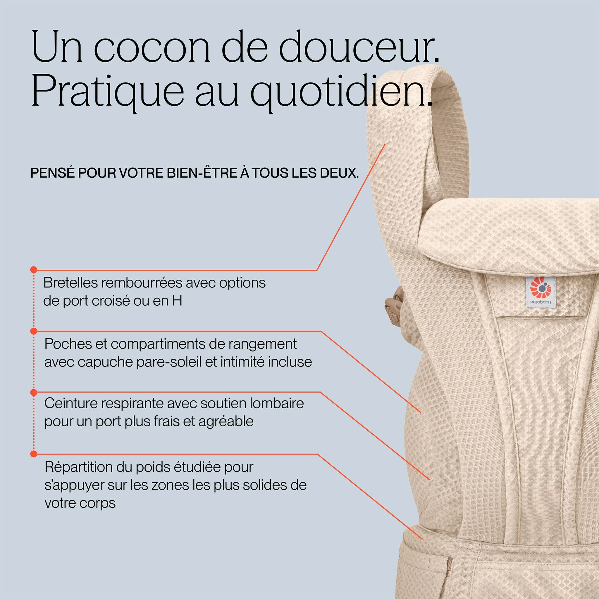 Porte-Bébé Omni Deluxe Mesh - Olive - Image 10