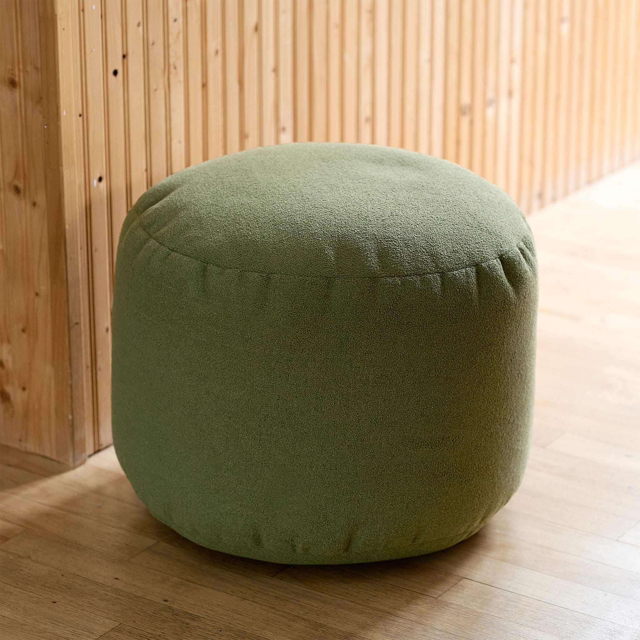 Pouf Repose-Pieds Rond - Vert Sauge - Image 2