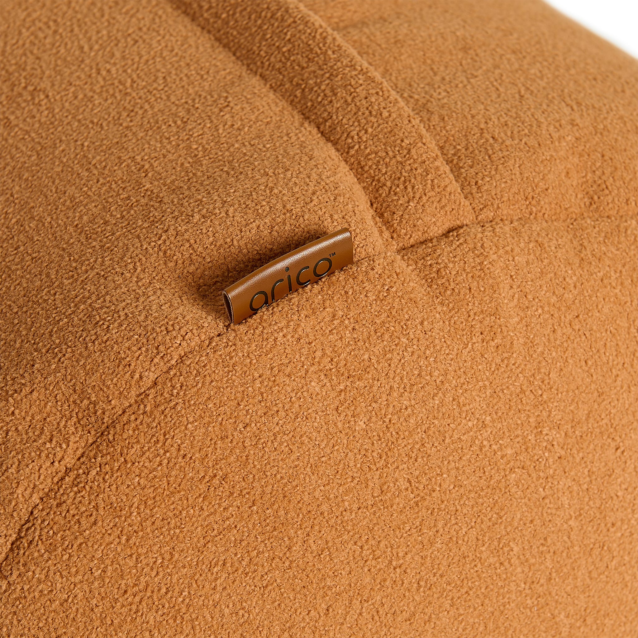Pouf Repose-Pieds Rond - Orange Terracotta - Image 2