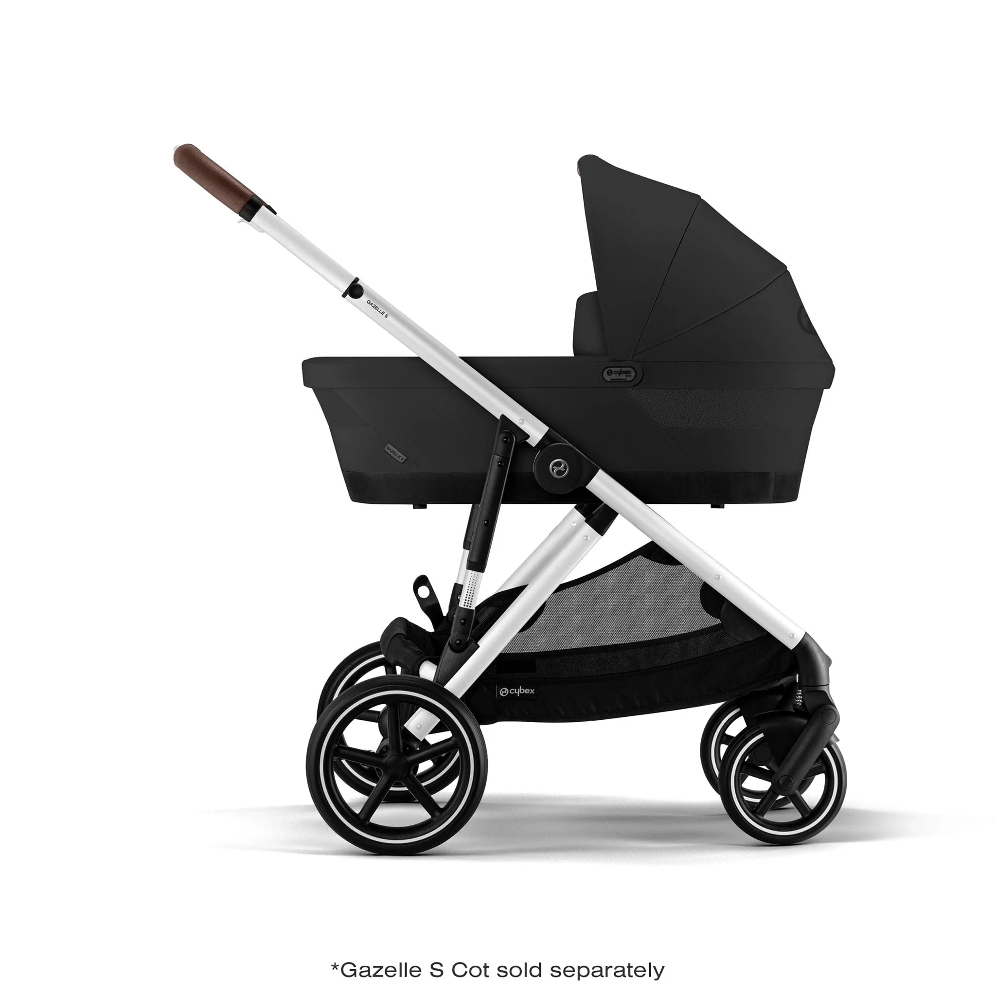 Poussette Gazelle S – Châssis couleur argent avec siège Noir Moon - Image 13