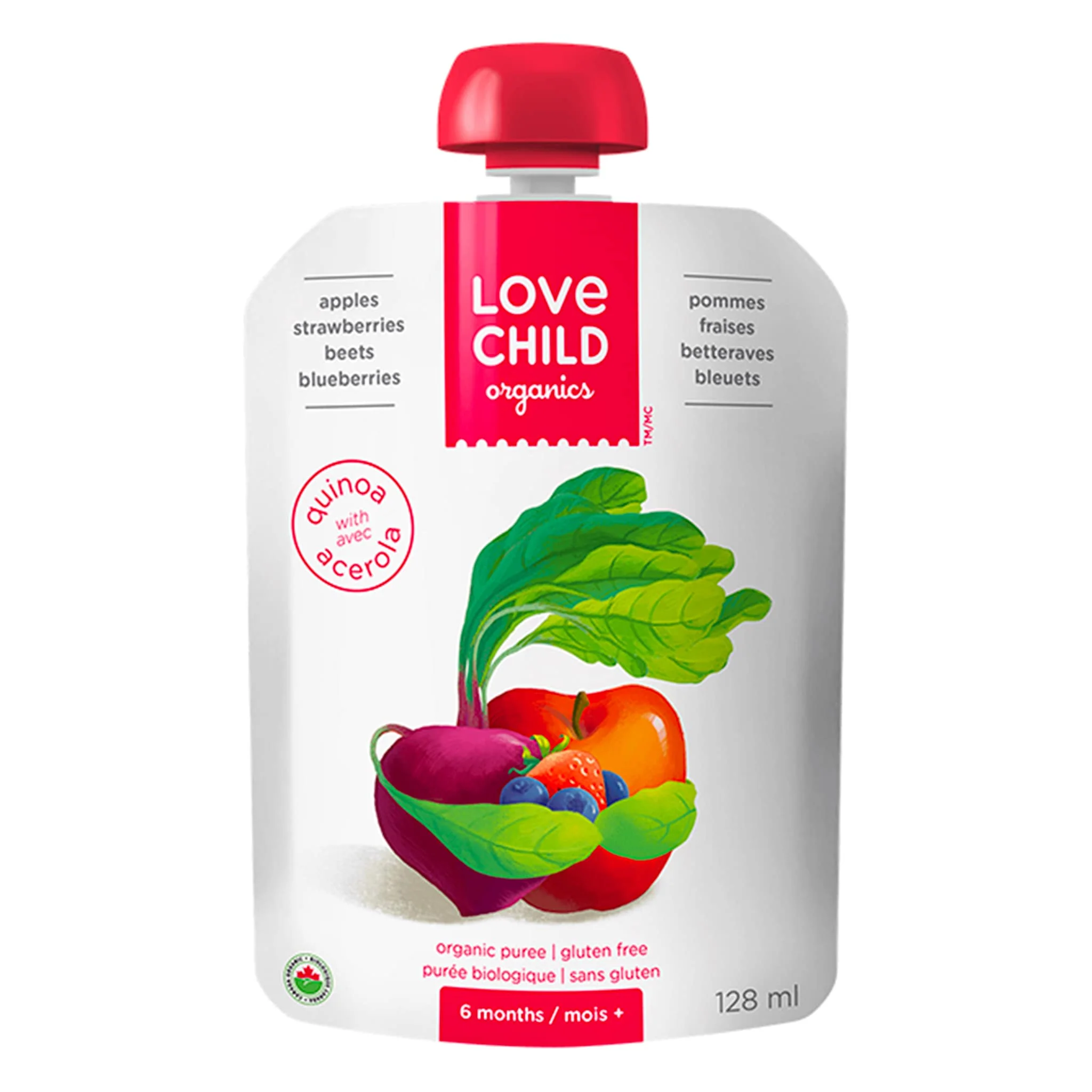 Purée Bio - Superblends -  Pommes, Fraises, Betteraves et Bleuets (À partir de 6 mois )