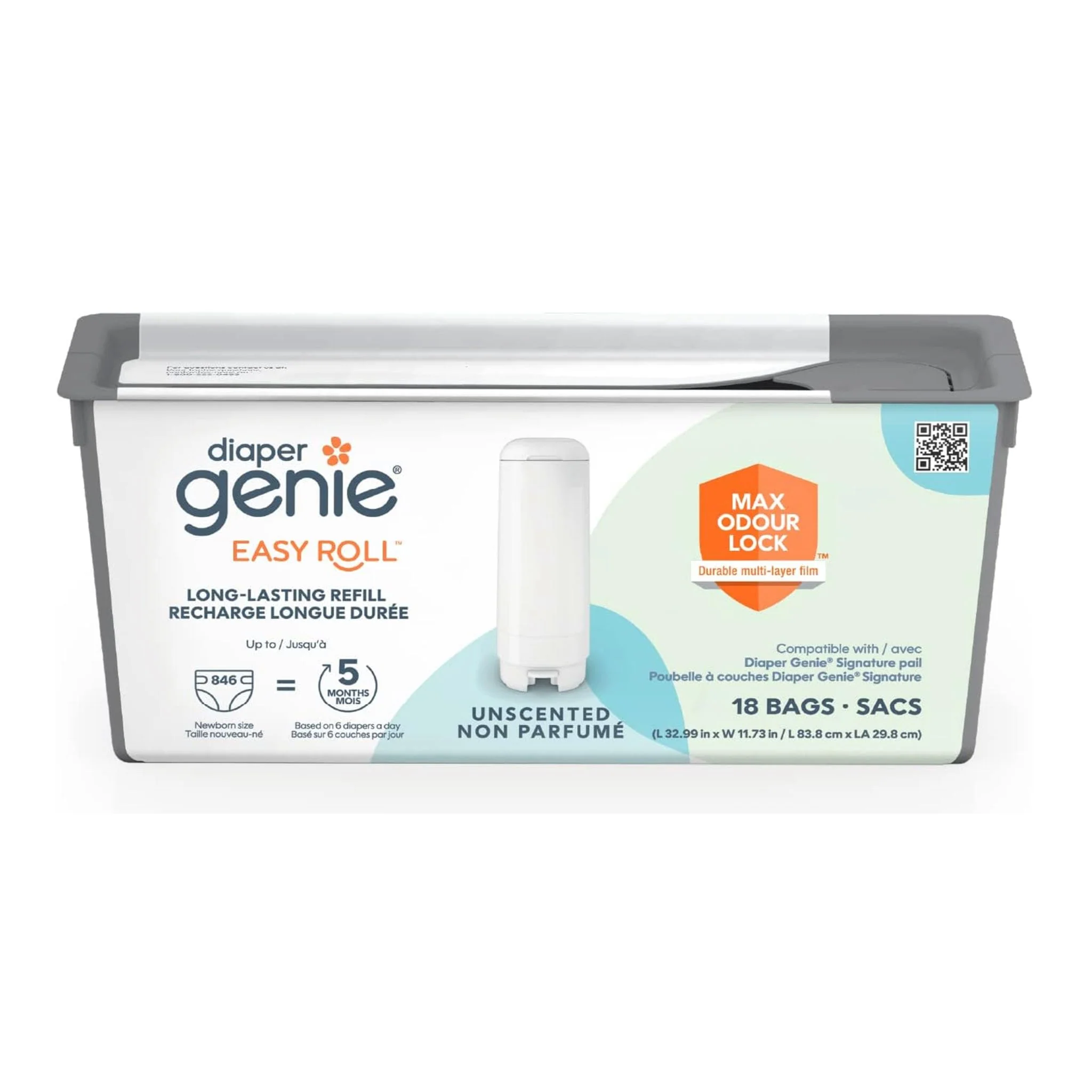 Recharge 18 Sacs pour Poubelle à Couches Diaper Genie