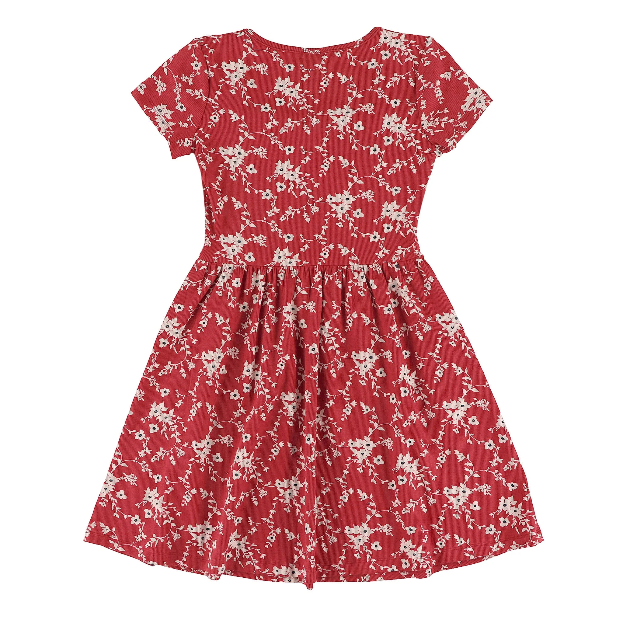 Robe Côtelée Fleurs Cerises 7-14ans - Image 4
