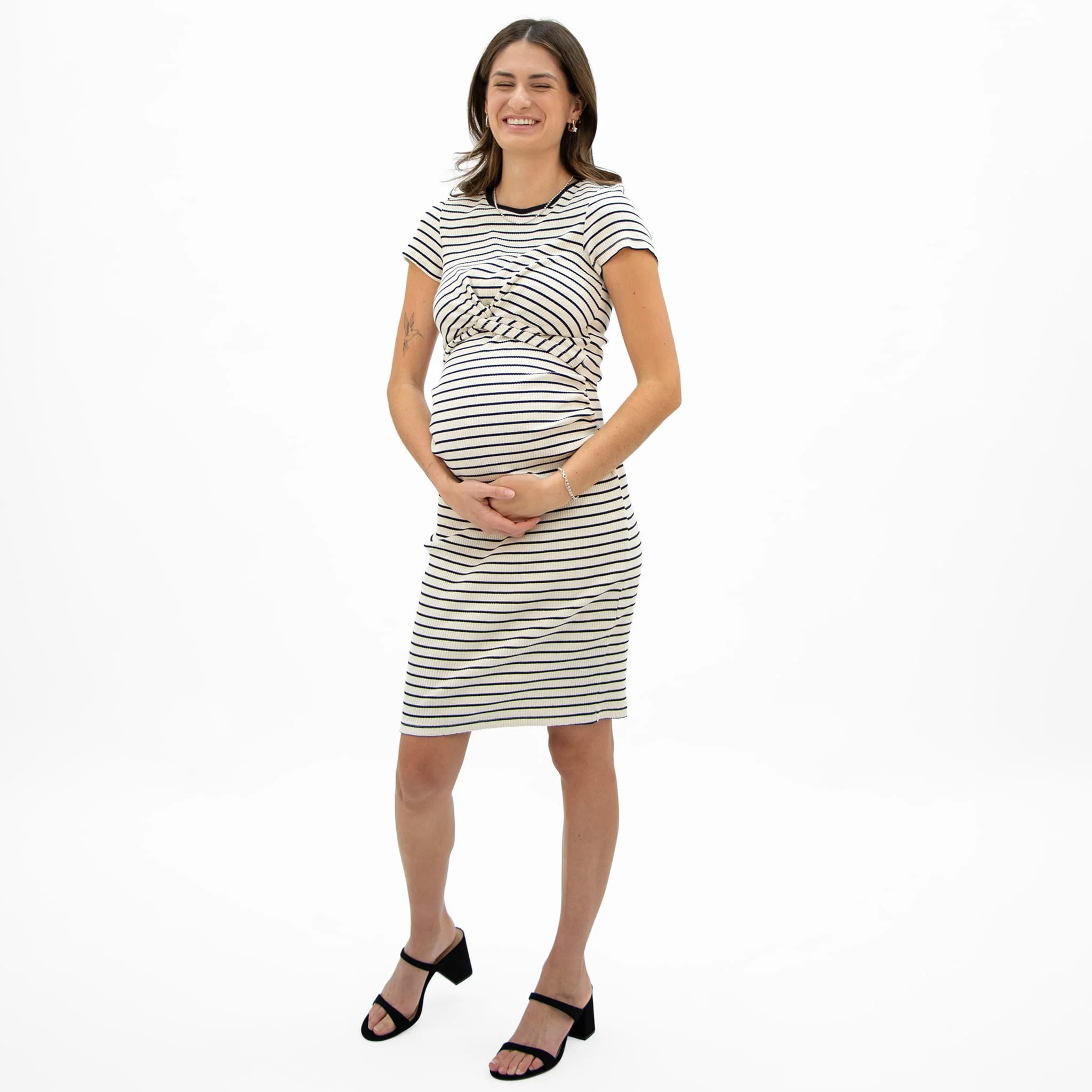 Robe Côtelée Noeud Rayée - Image 6