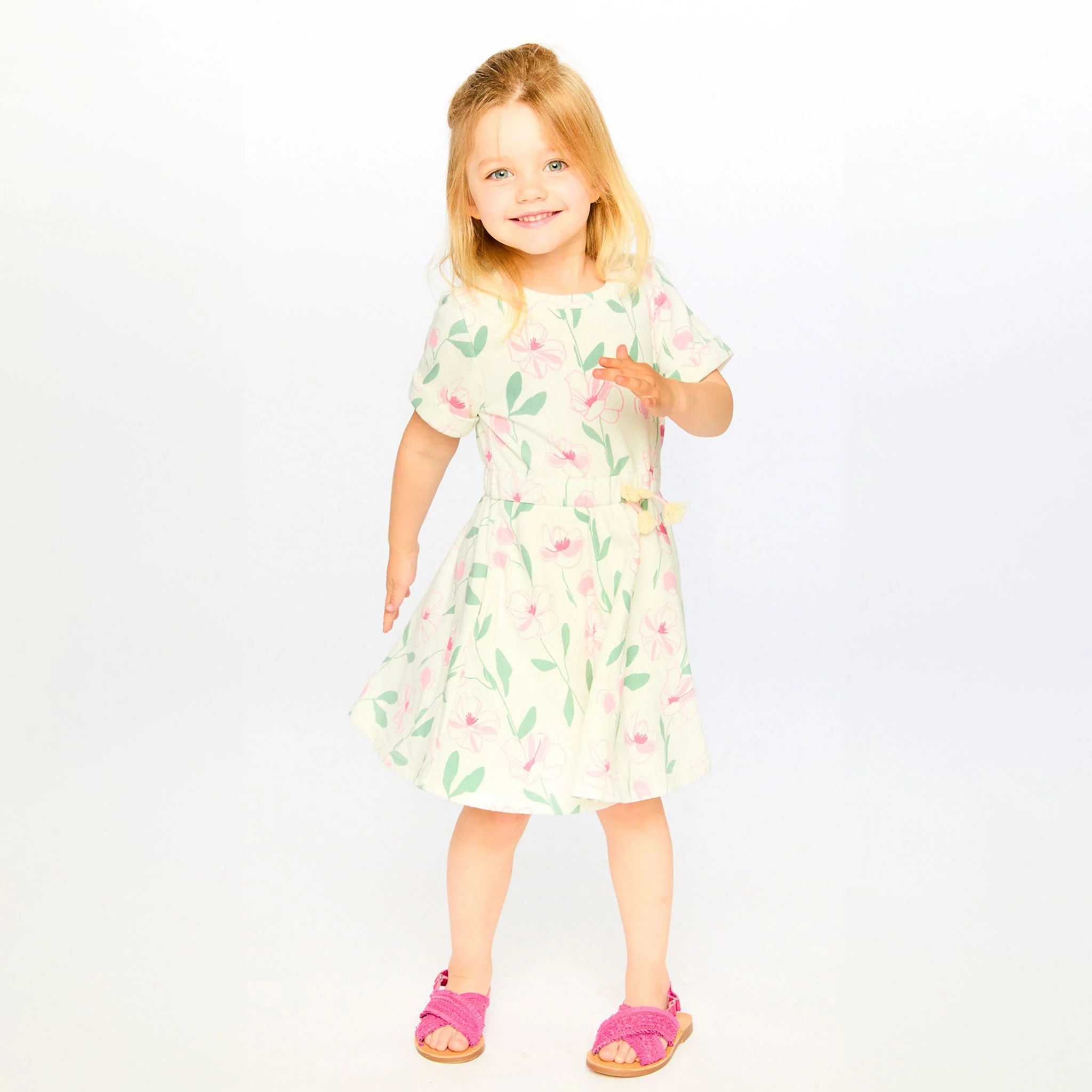 Robe Fleurs Chapeau 3-6ans - Image 3
