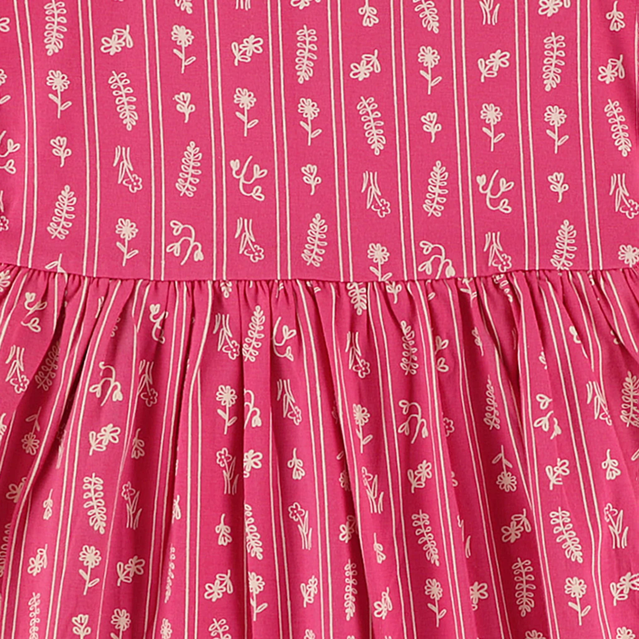 Robe Rayée Fleurs 2-8ans - Image 4