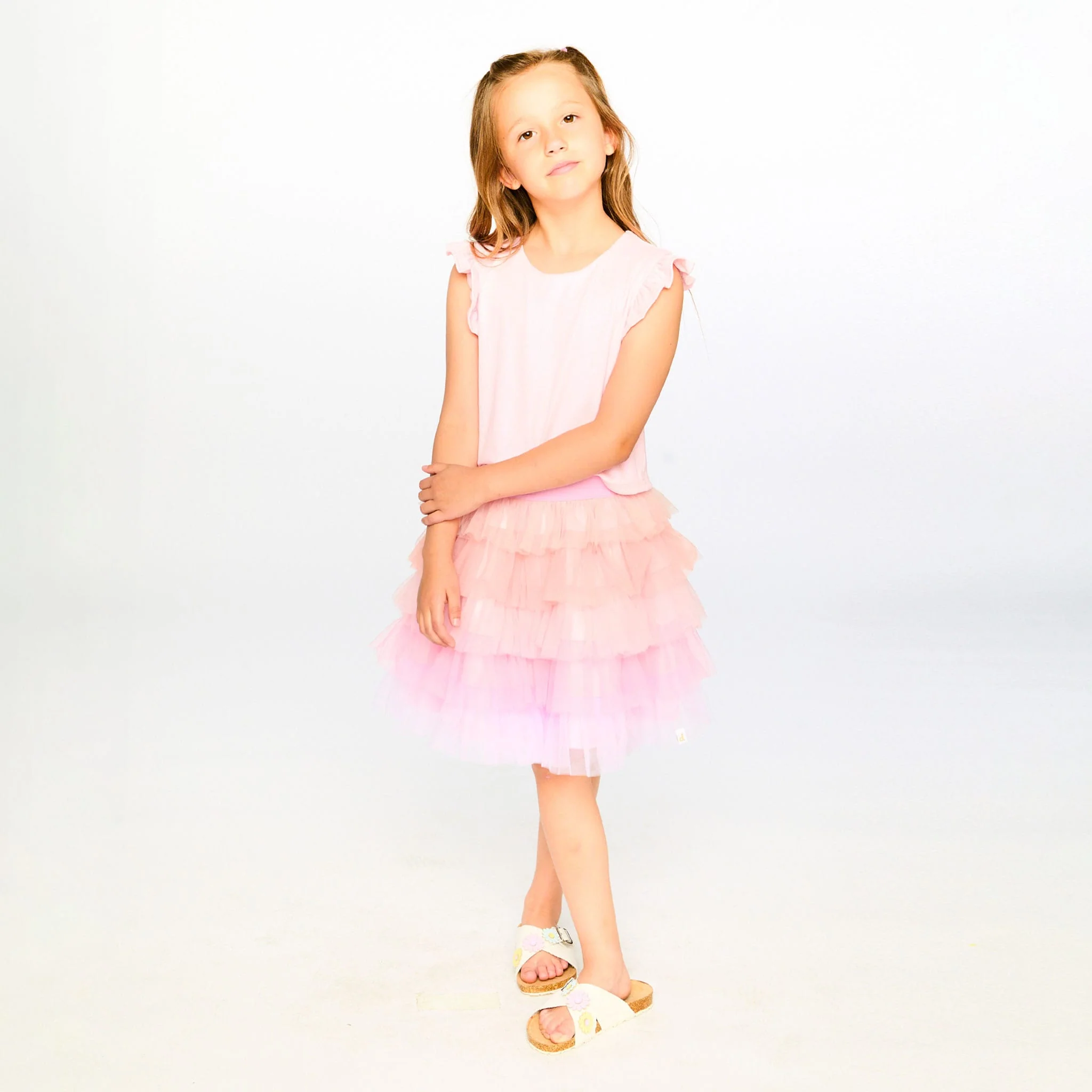 Robe Tulle Rose 7-10ans - Image 2