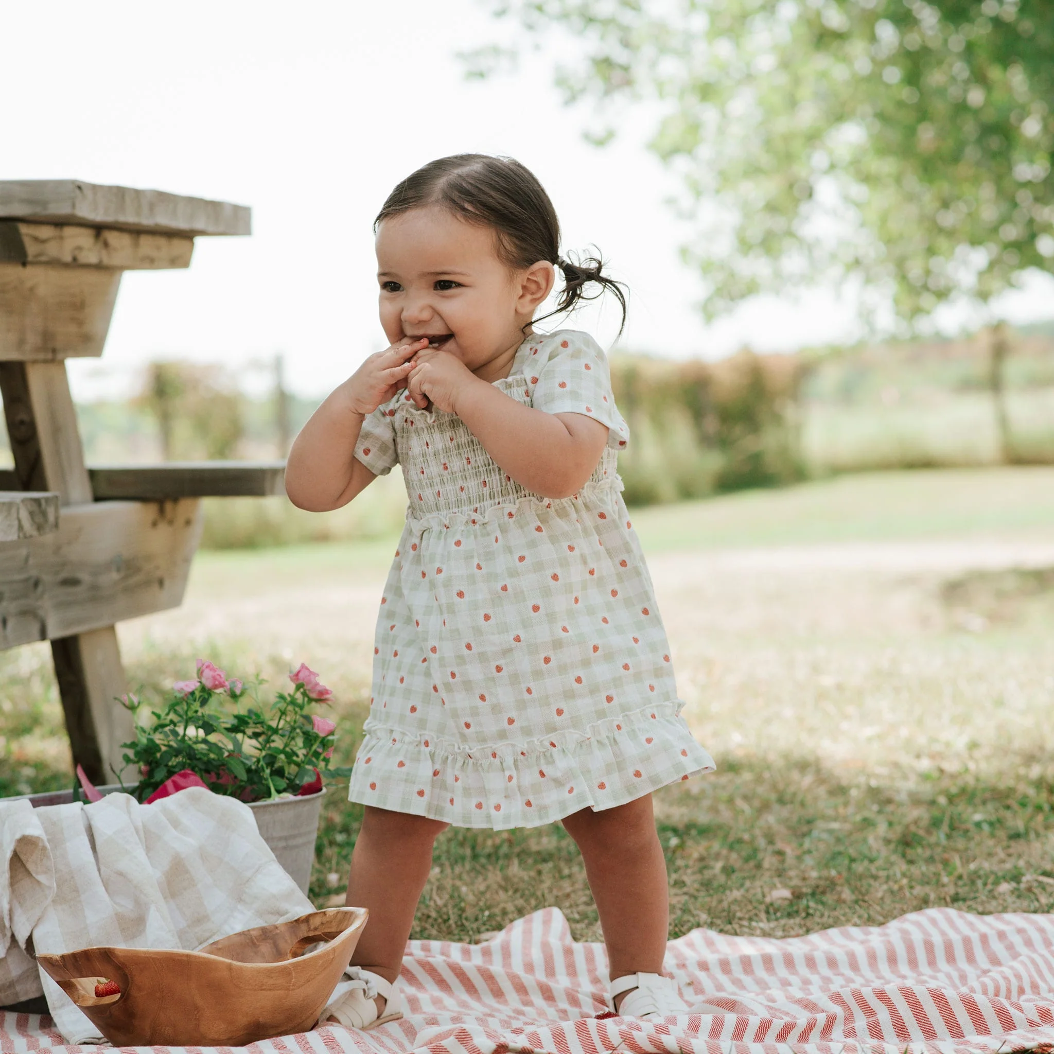 Robe Vichy Fraises 3-24mois - Image 3
