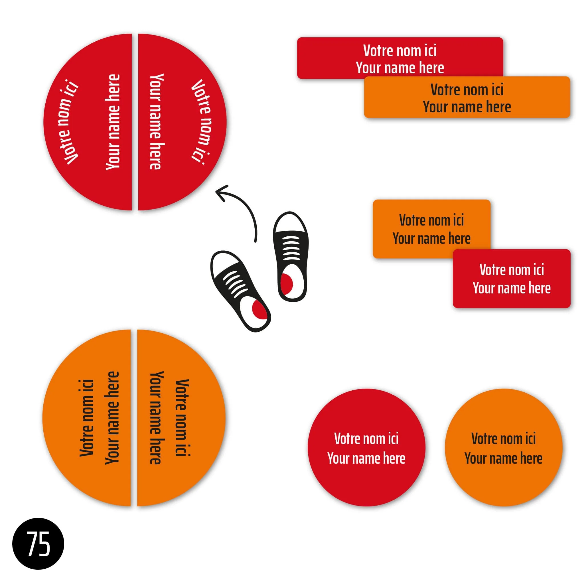 Étiquettes Personnalisées Mini - Rouge