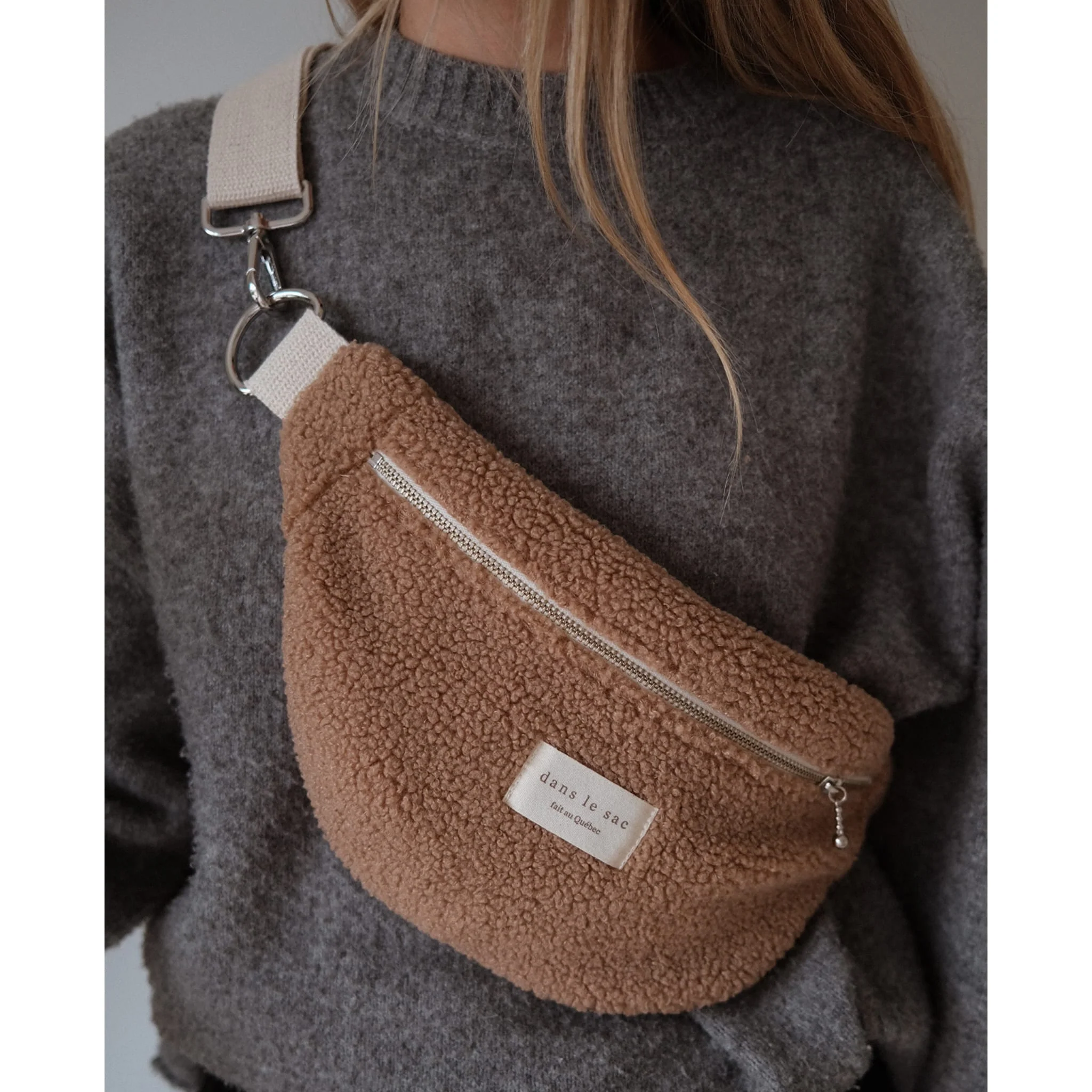Sac Banane Sherpa - Café - Image 3