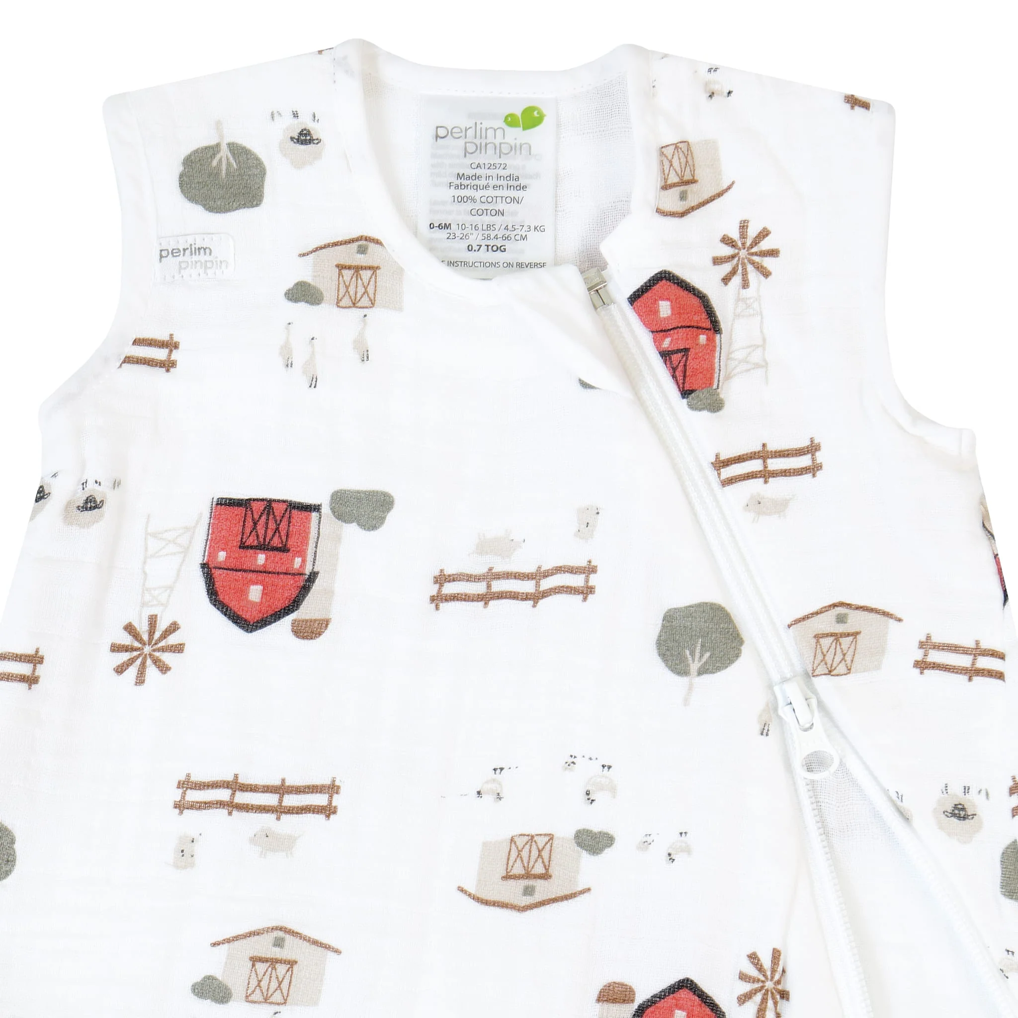 Sac de Nuit Mousseline 0-36mois - Ferme - Image 6