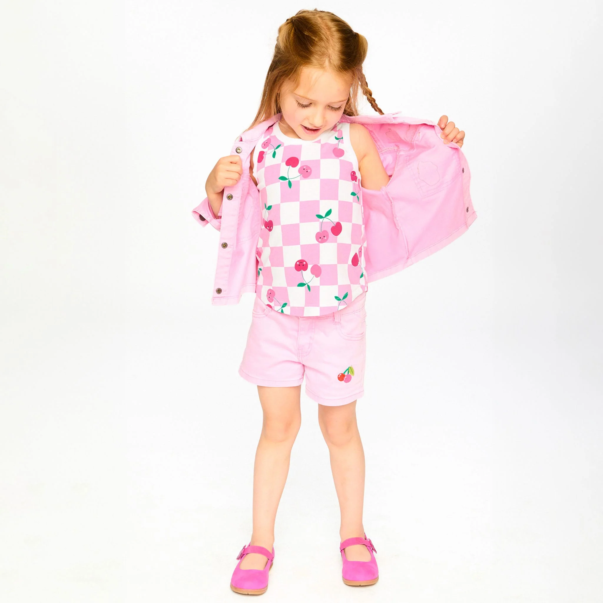 Short Denim Rose Cerise 3-6ans - Image 2