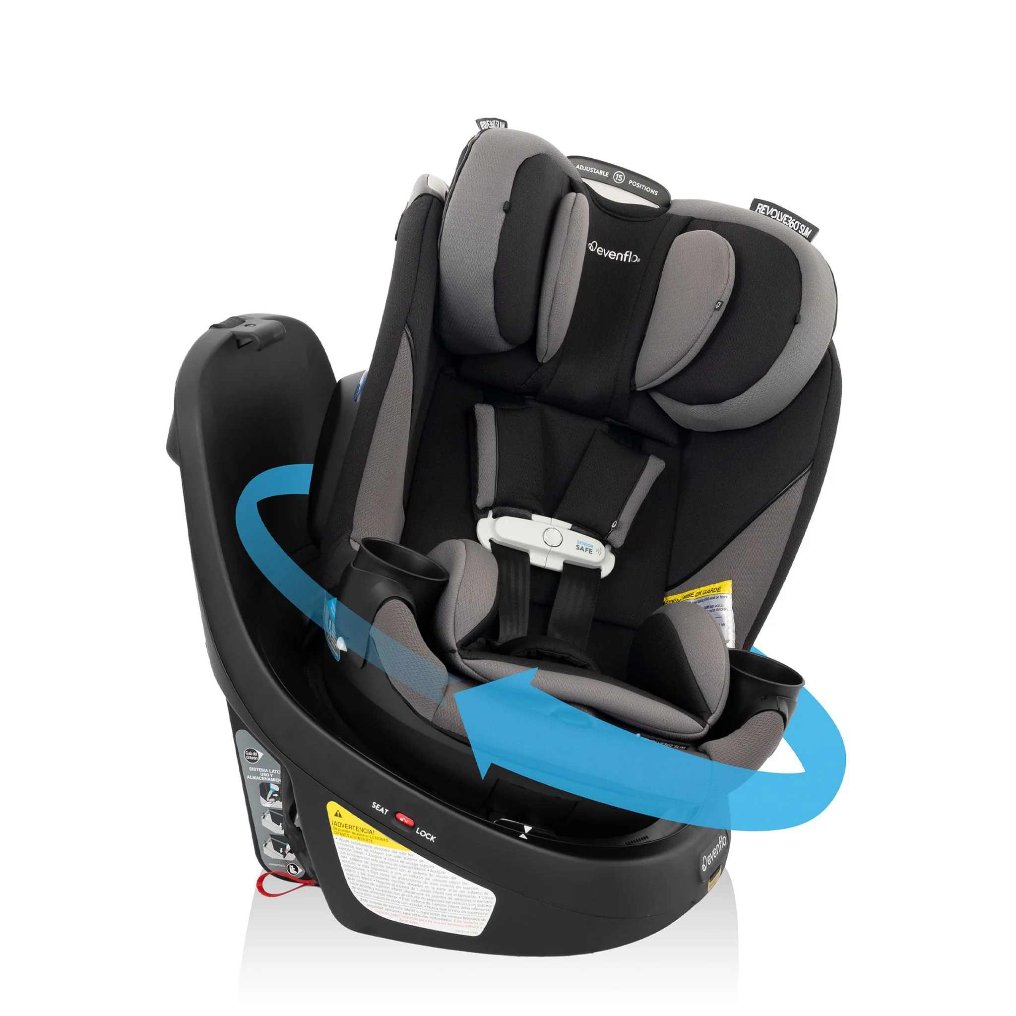 Siège d’auto rotatif 2-en-1 Gold Revolve360 Slim avec SensorSafe - Noir Obsidian
