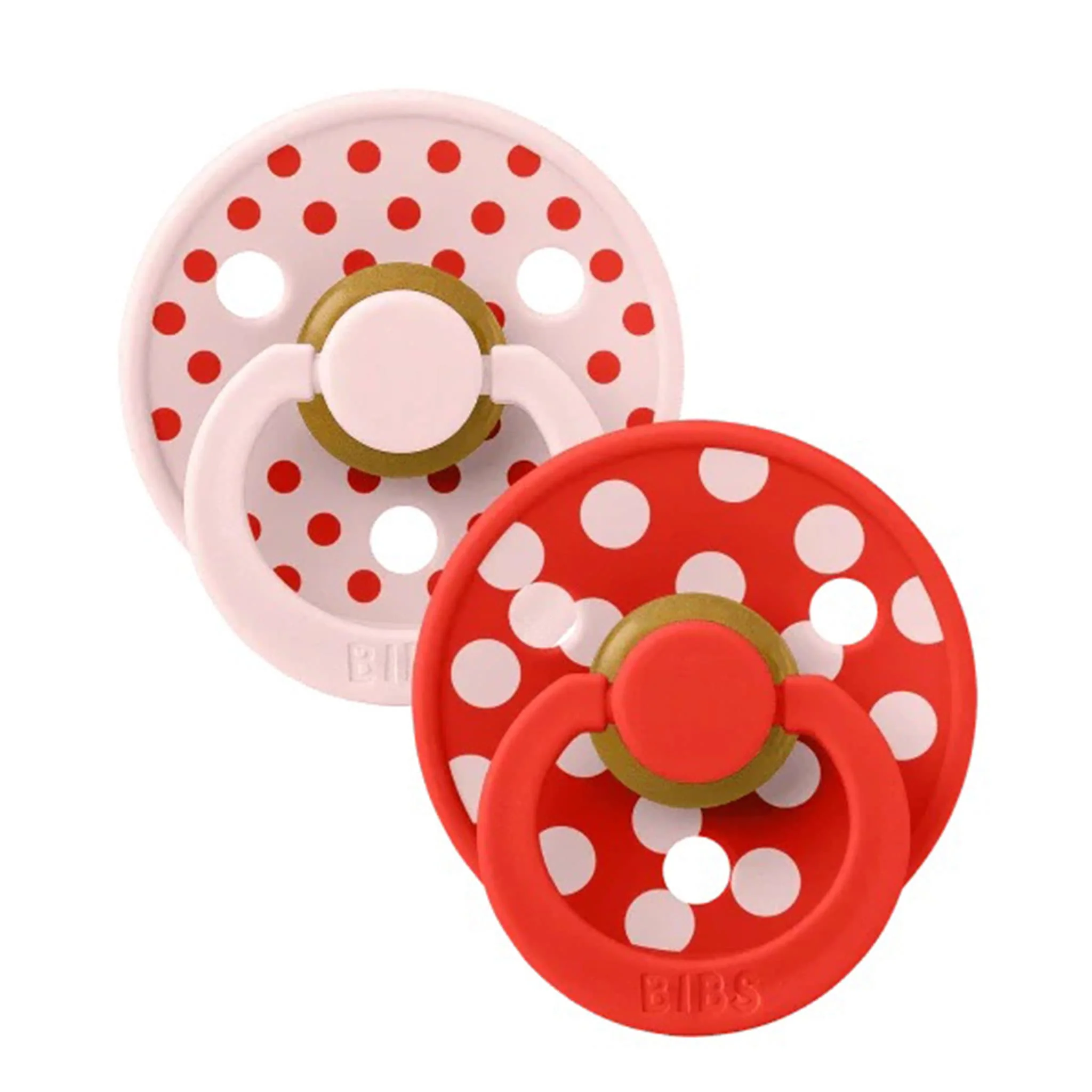 Suce Bibs (2) 6-18mois - Pois Rose (Grandeur 2)