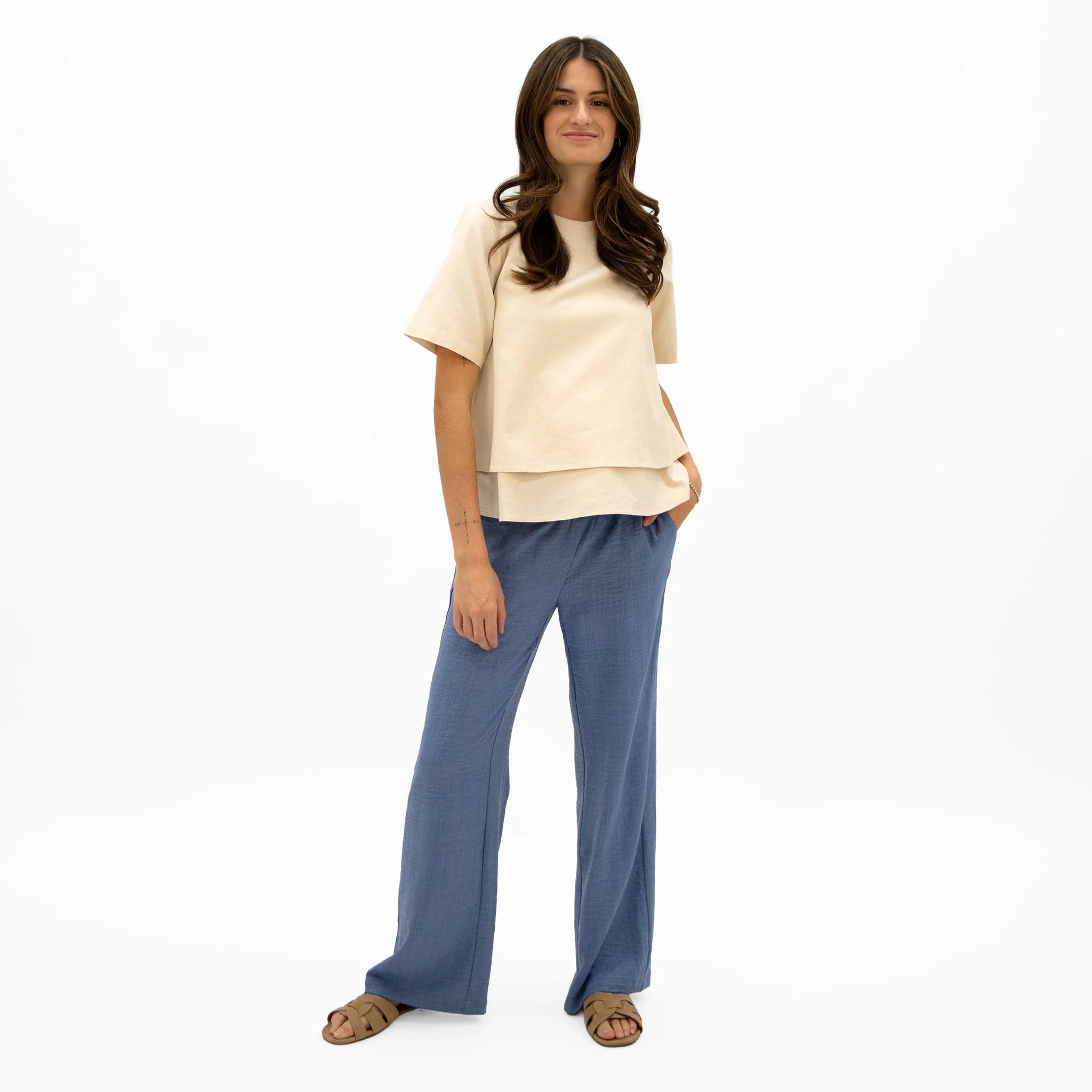 T-shirt Allaitement Lin Beige - Image 10