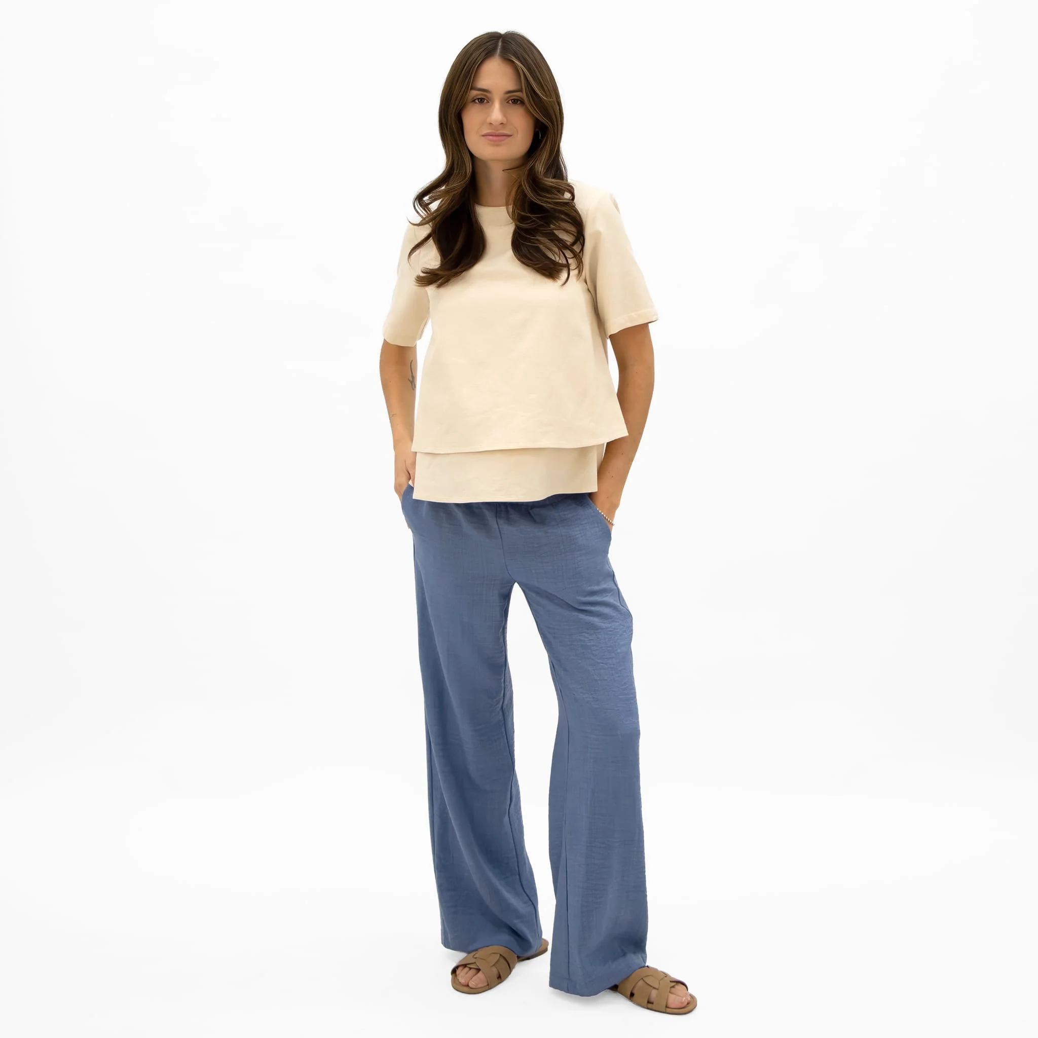 T-shirt Allaitement Lin Beige - Image 11