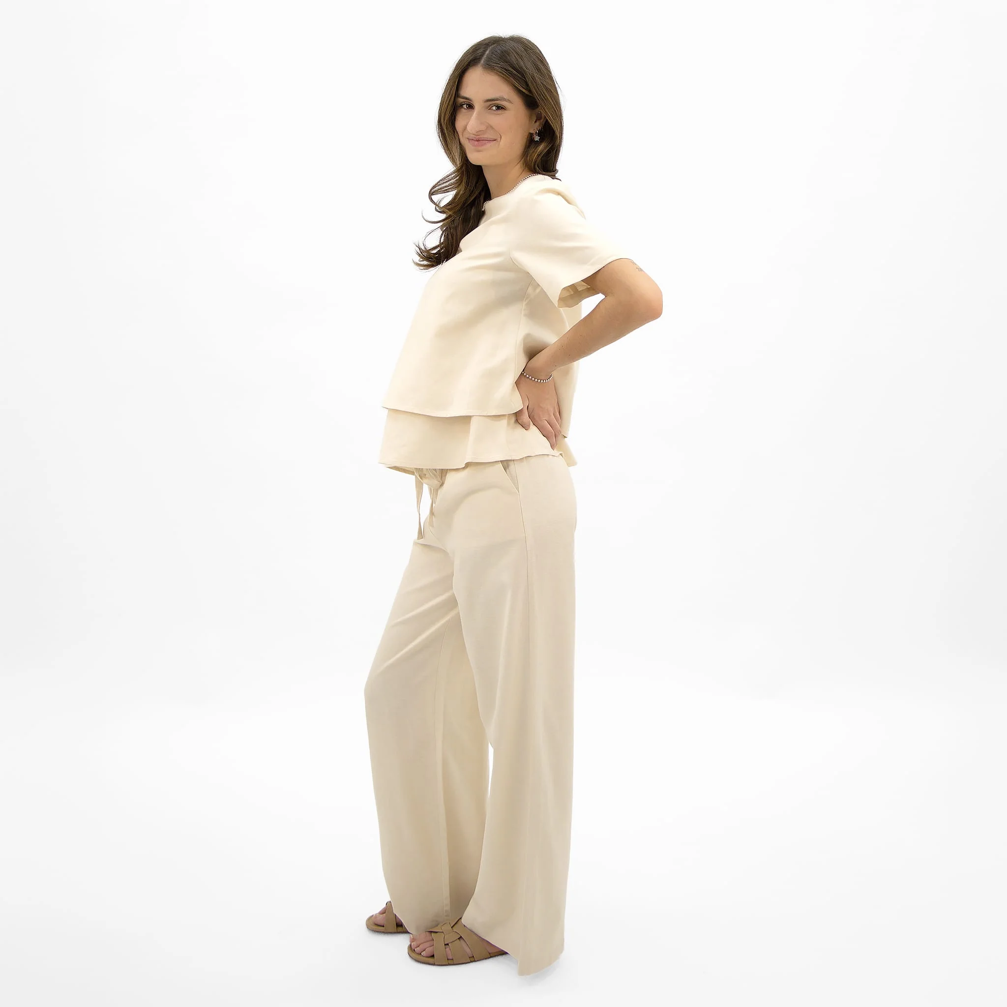 T-shirt Allaitement Lin Beige - Image 6